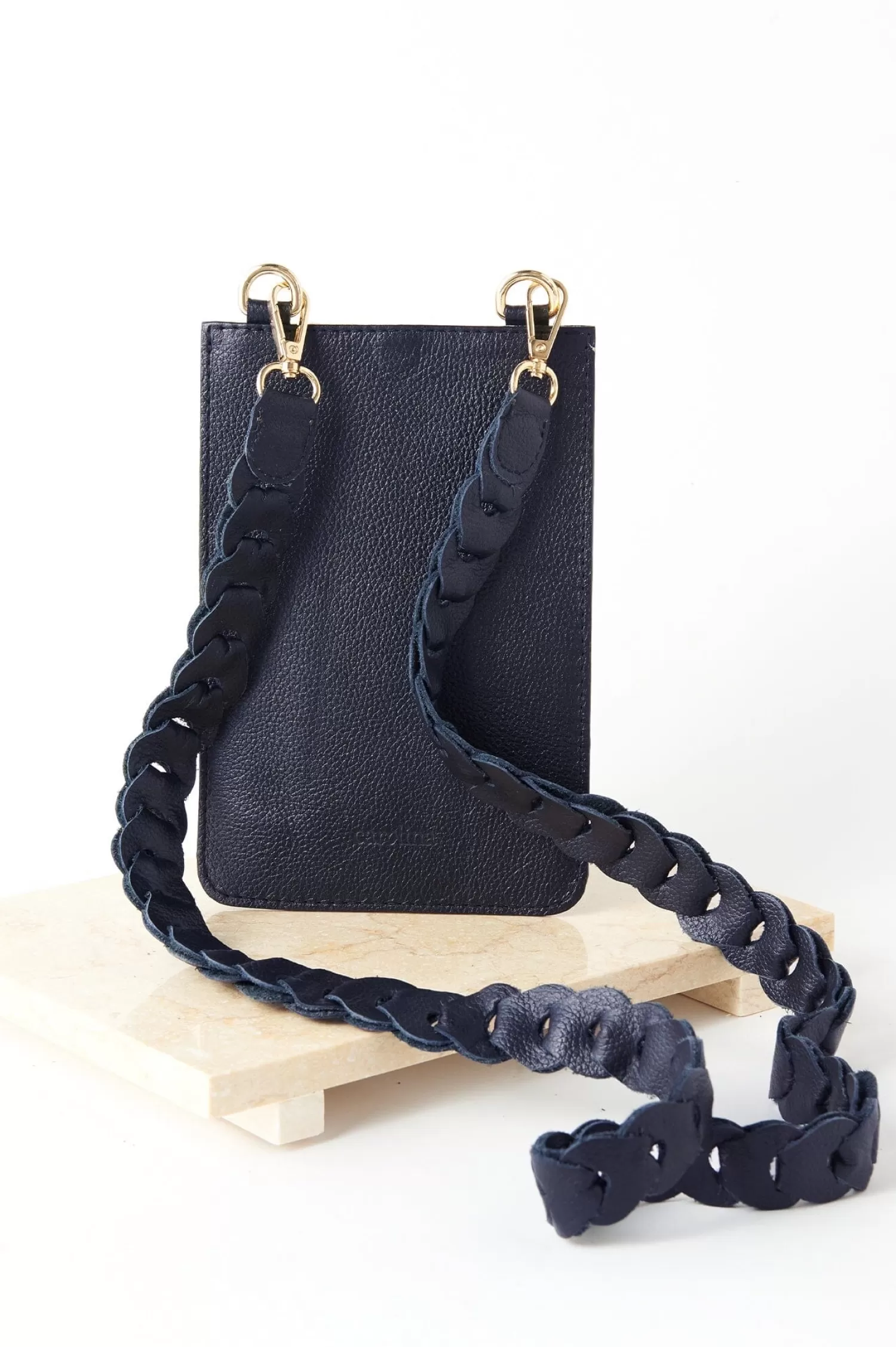 Fashion Adelina Mobile Phone Holder Navy Soft Leather Mobile Phone Straps & Holders | Cross Body