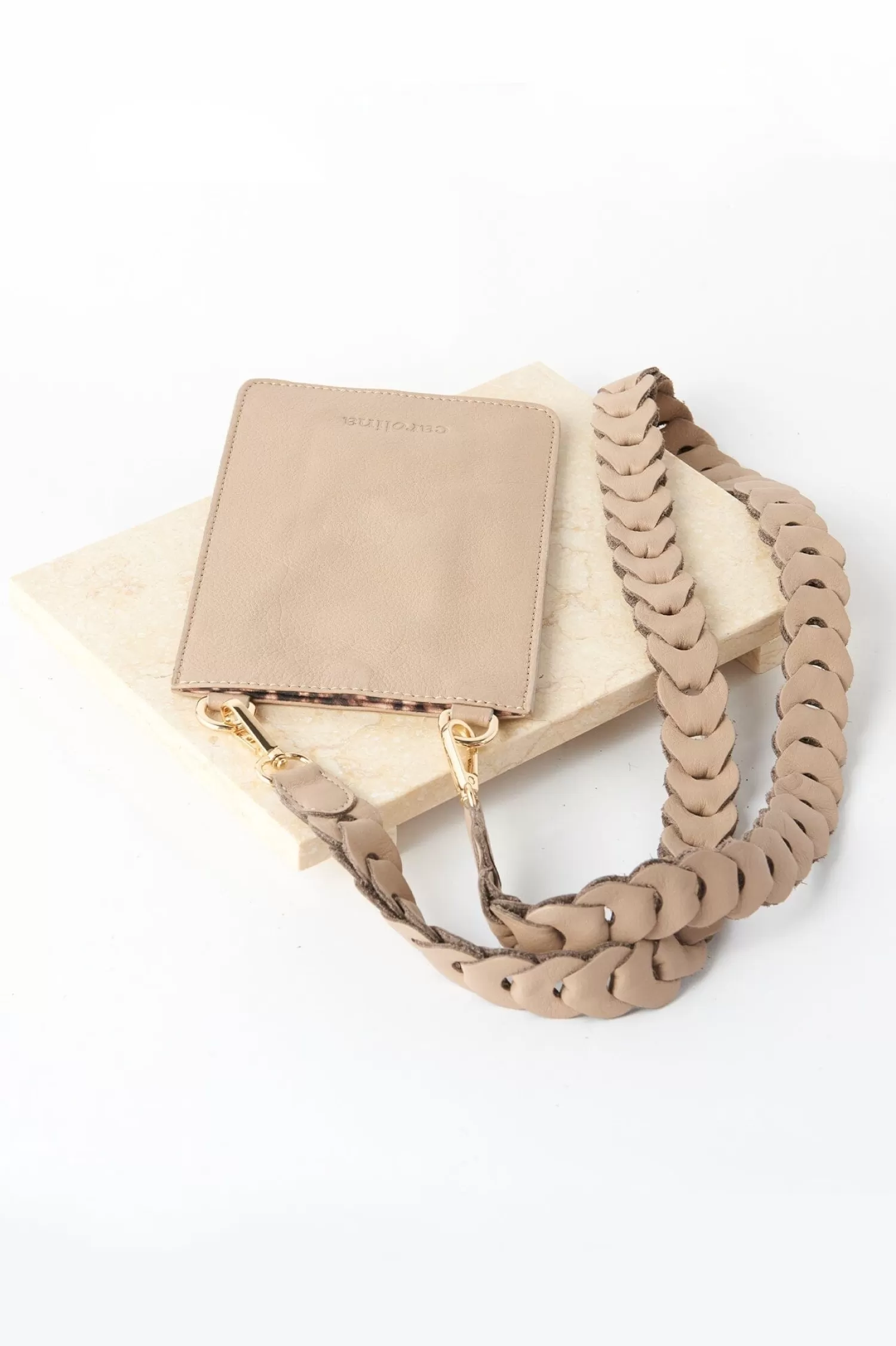 Shop Adelina Mobile Phone Holder Nude Soft Leather Mobile Phone Straps & Holders | Cross Body