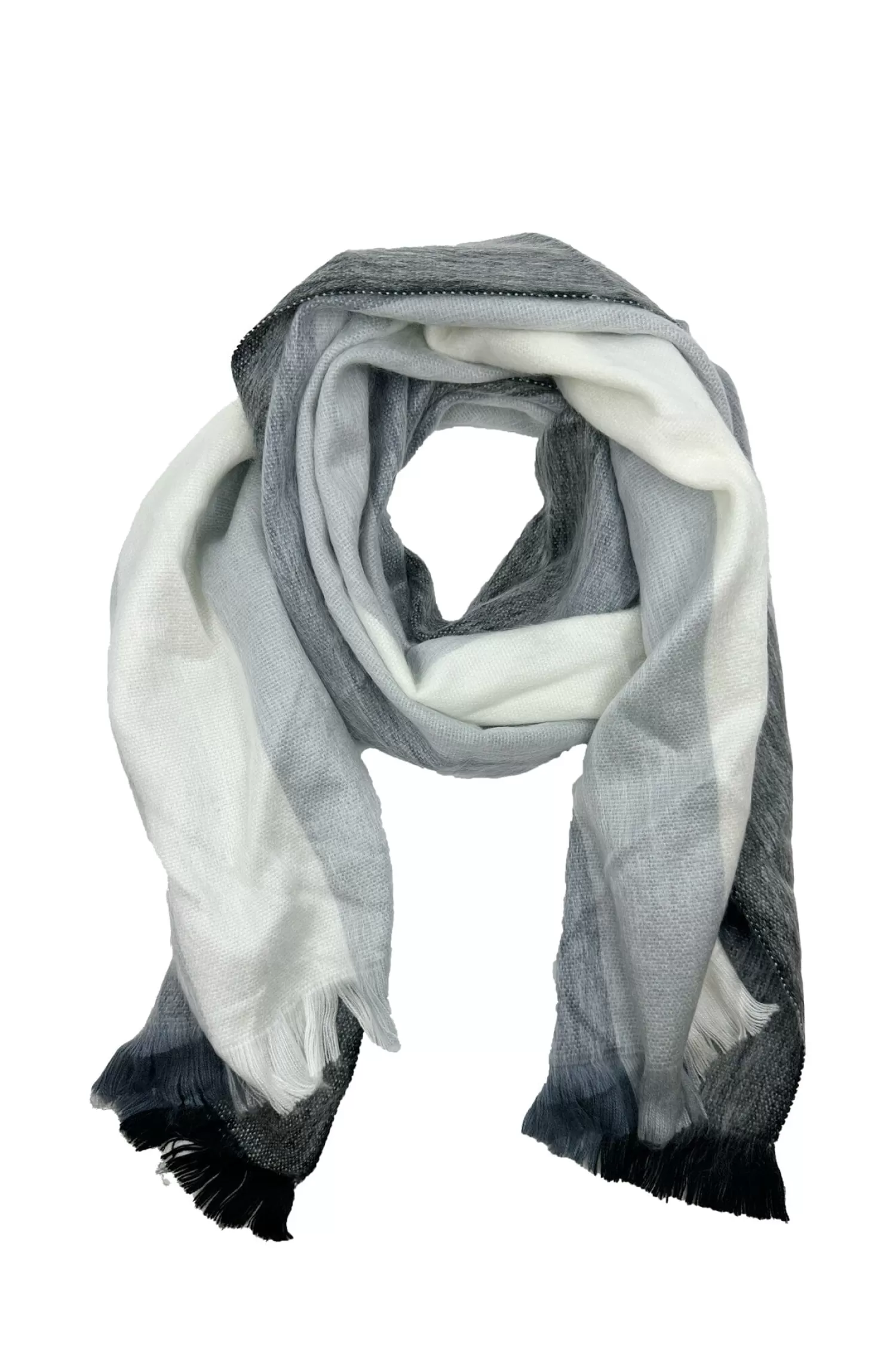 Sale Alpaca Wrap Striped Multi Colour Grey Scarves