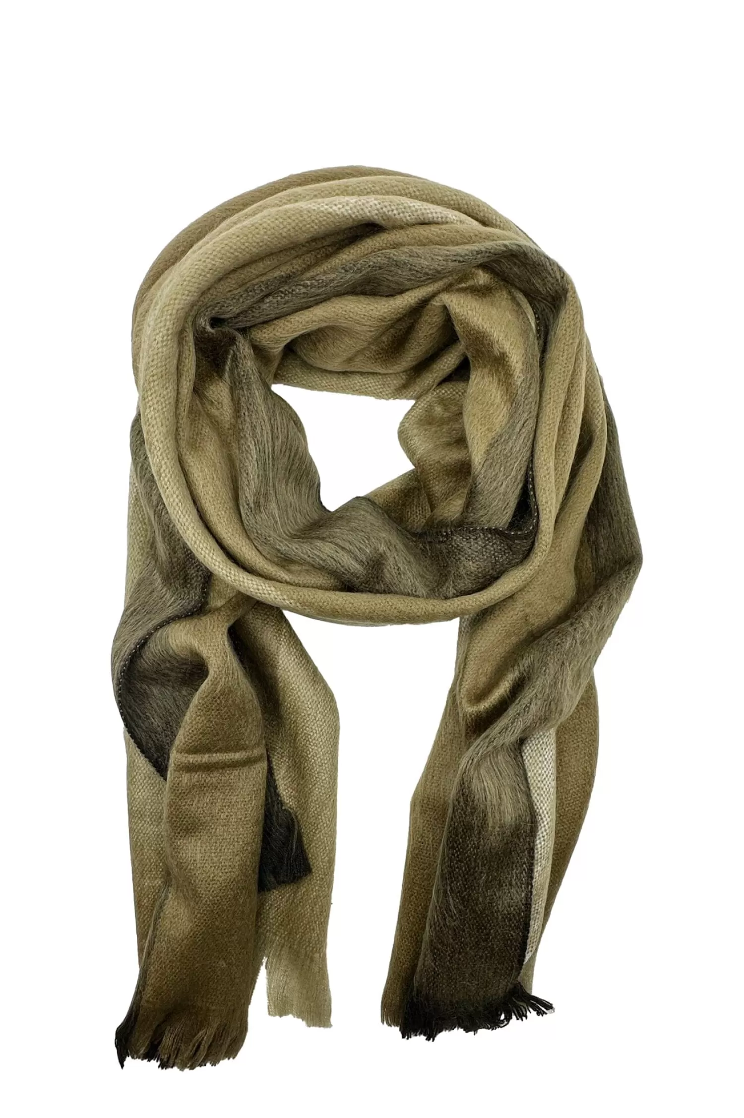 Flash Sale Alpaca Wrap Striped Multi Colour Mocha Scarves