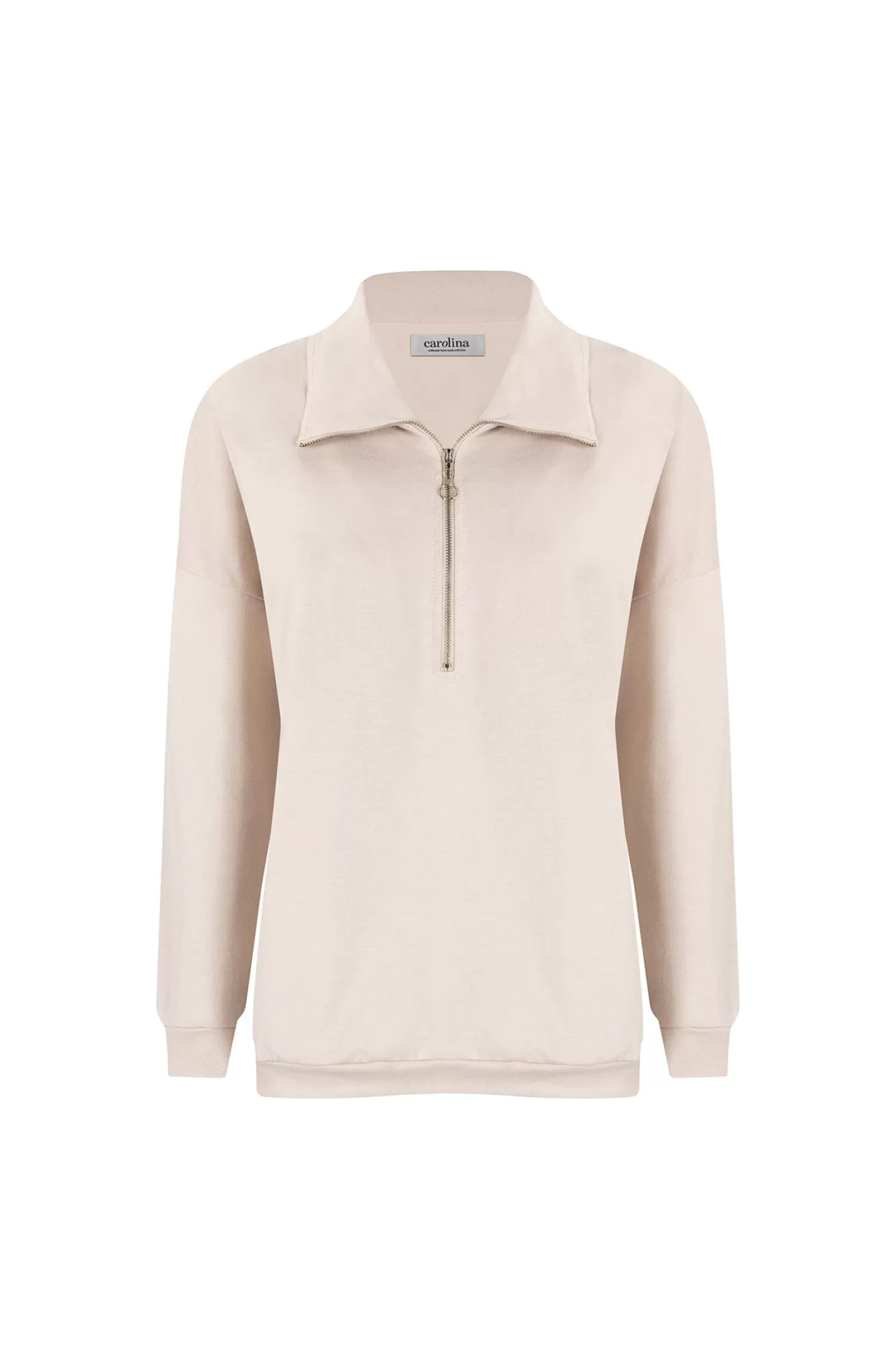 Discount Amara Half Zip Jumper Beige Knitwear