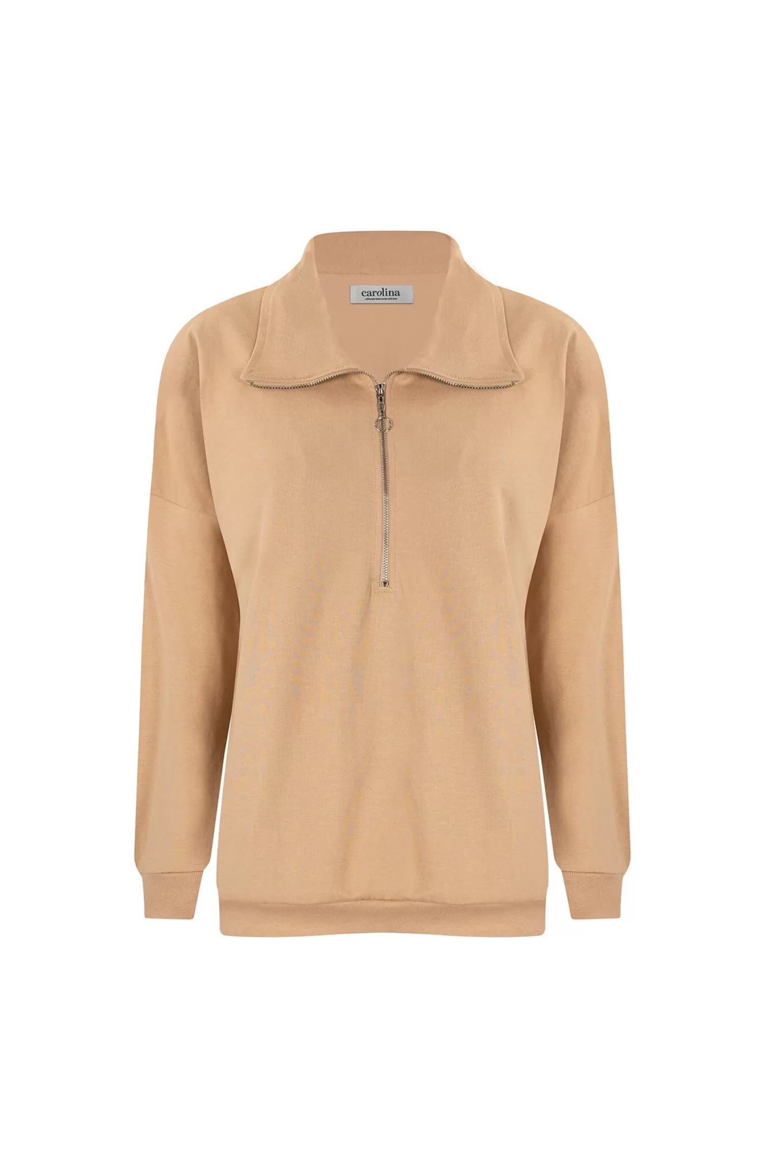 Sale Amara Half Zip Jumper Tan Knitwear