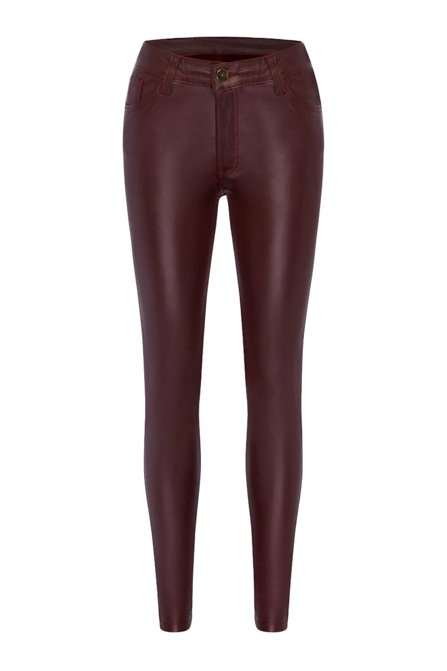 Cheap Amber Coated Skinny Jeans Burgundy Jeans