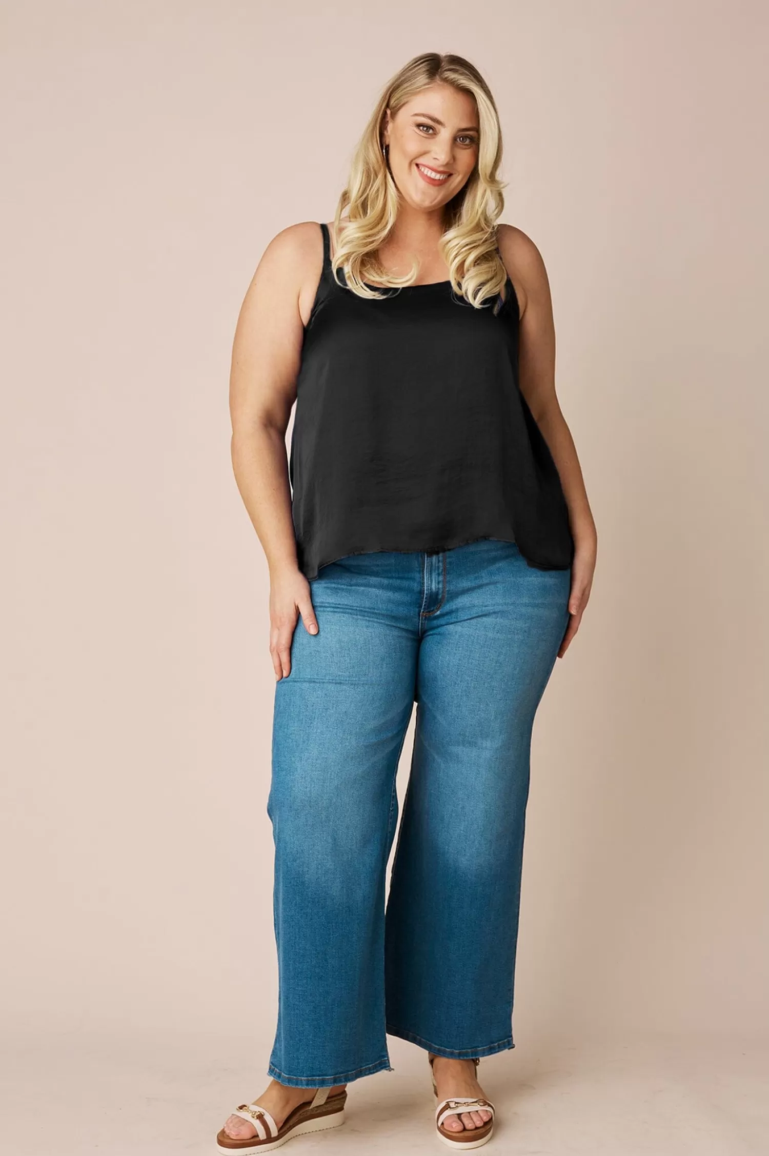 Sale Ana Camisole Top Black Ana Camisole Tops | Short Sleeve