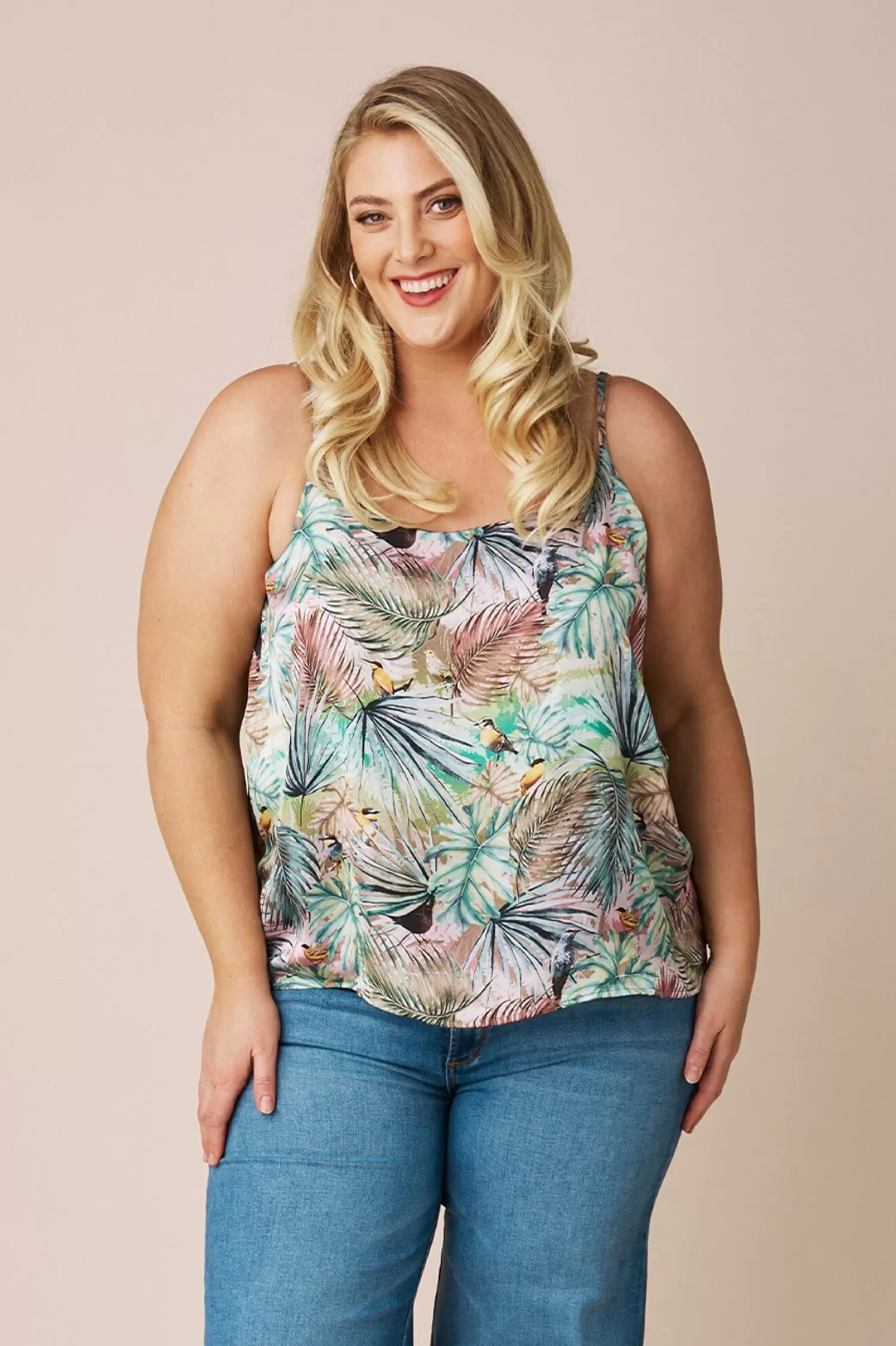 Hot Ana Camisole Top Kalea Print Ana Camisole Tops | Short Sleeve