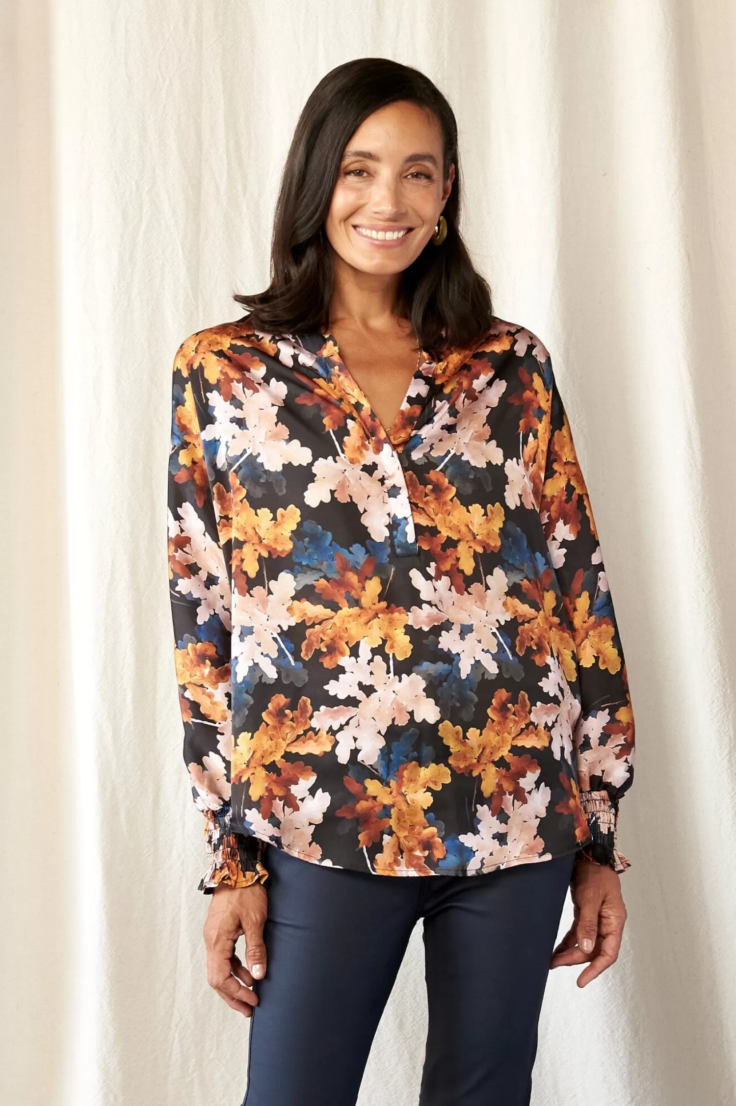 Fashion Angelina Long Sleeve Top Cassia Print Long Sleeve