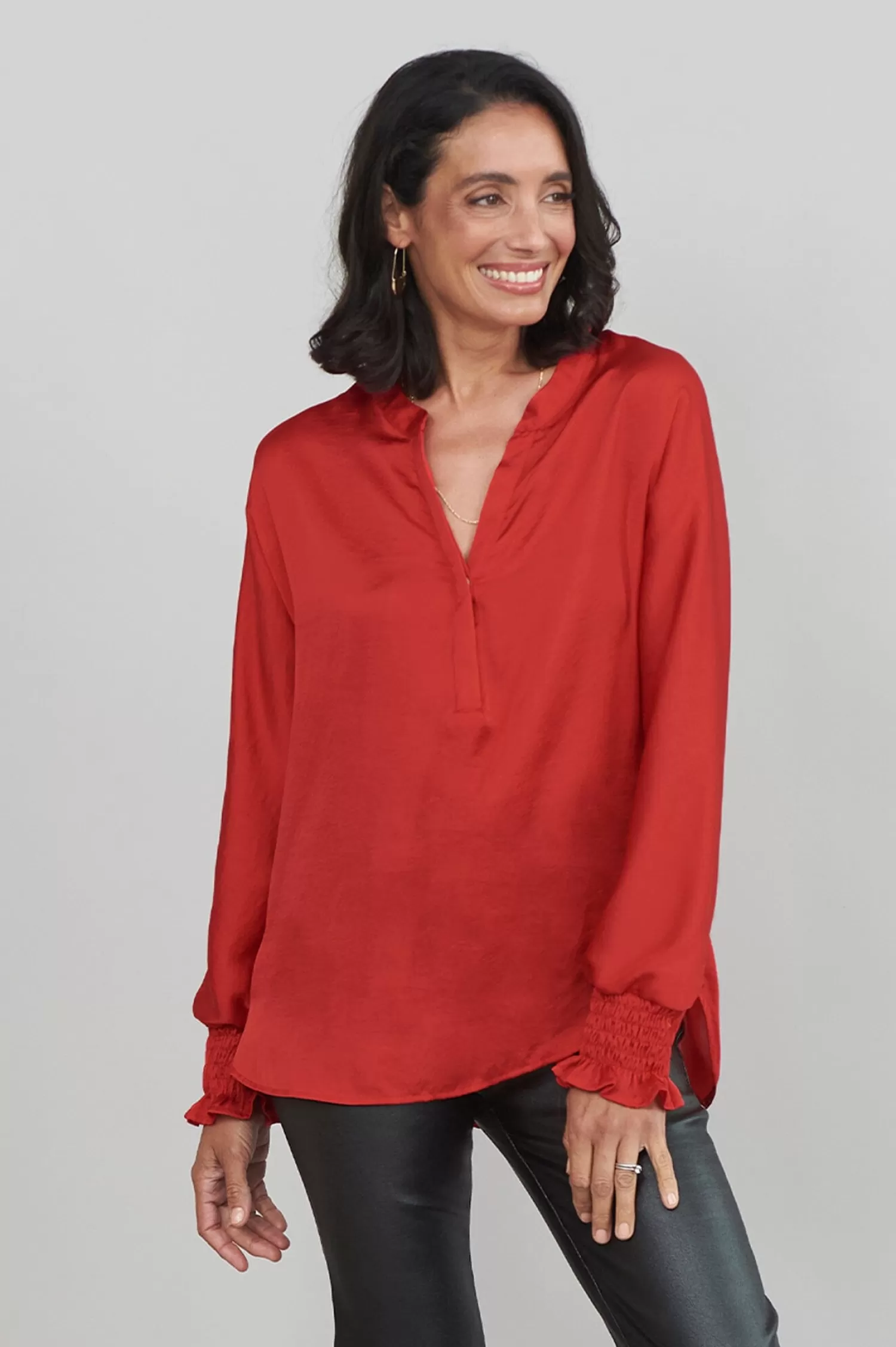 Store Angelina Long Sleeve Top Red Long Sleeve