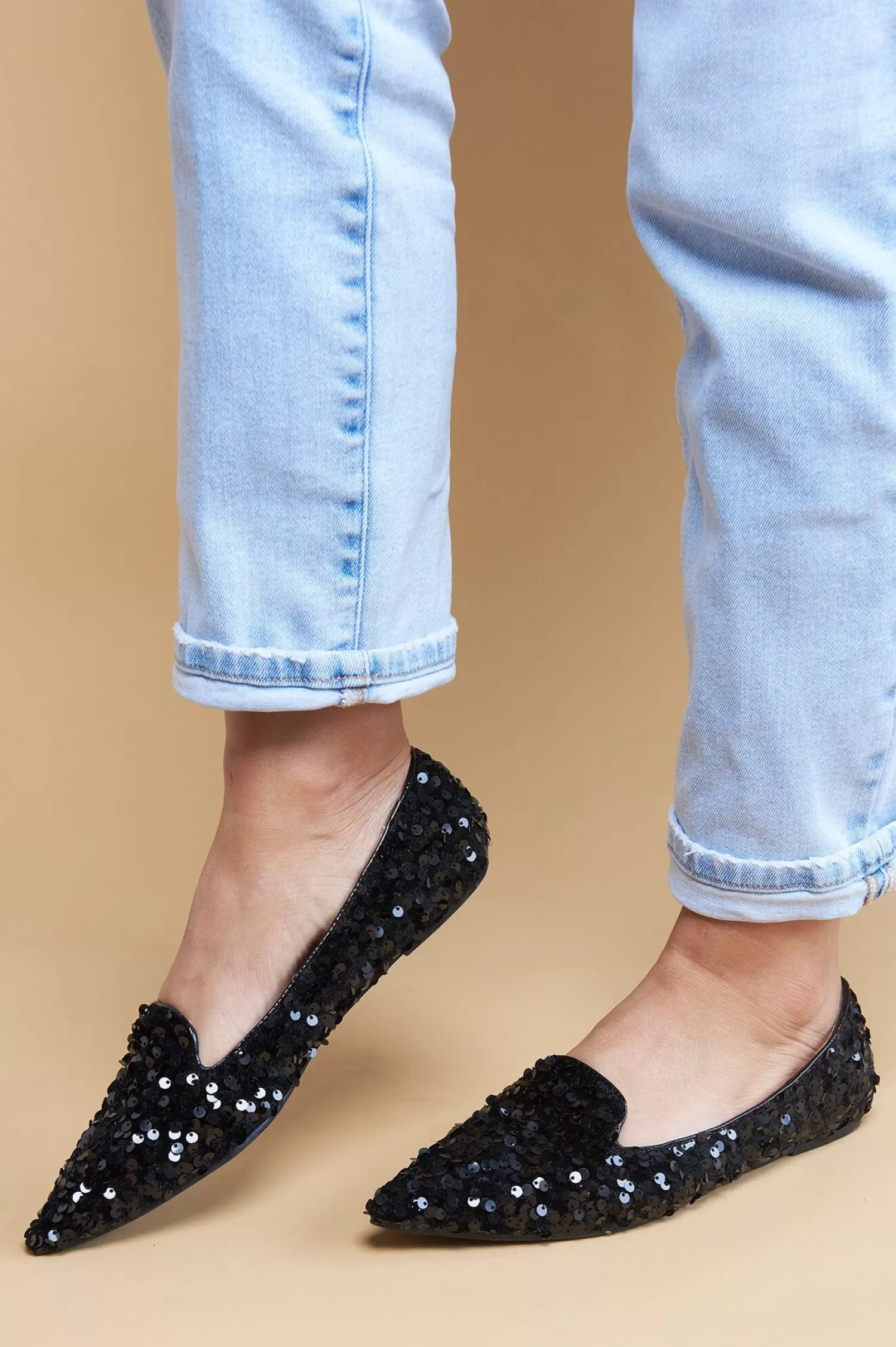 Flash Sale Annabelle Sequin Loafers Black Flats & Loafers