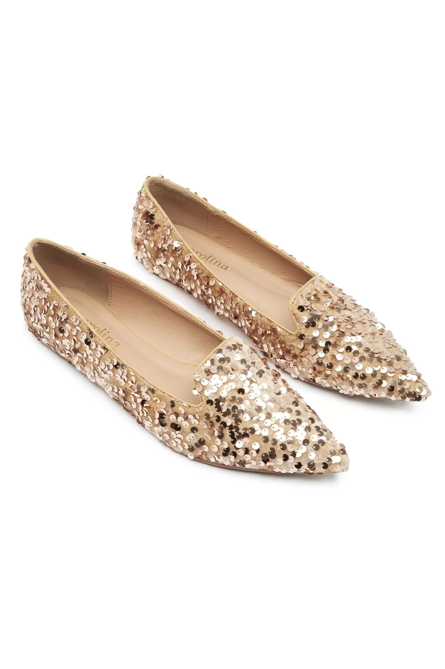 Best Annabelle Sequin Loafers Champagne Flats & Loafers