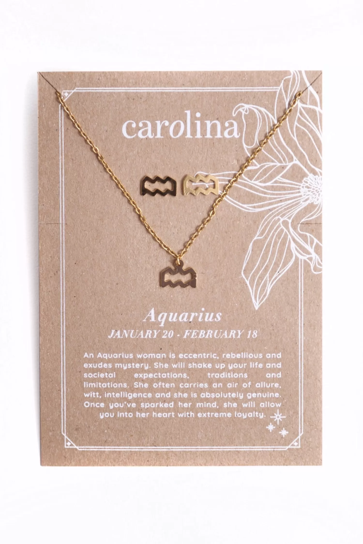 Discount Aquarius Zodiac Necklace & Earring Set Necklaces