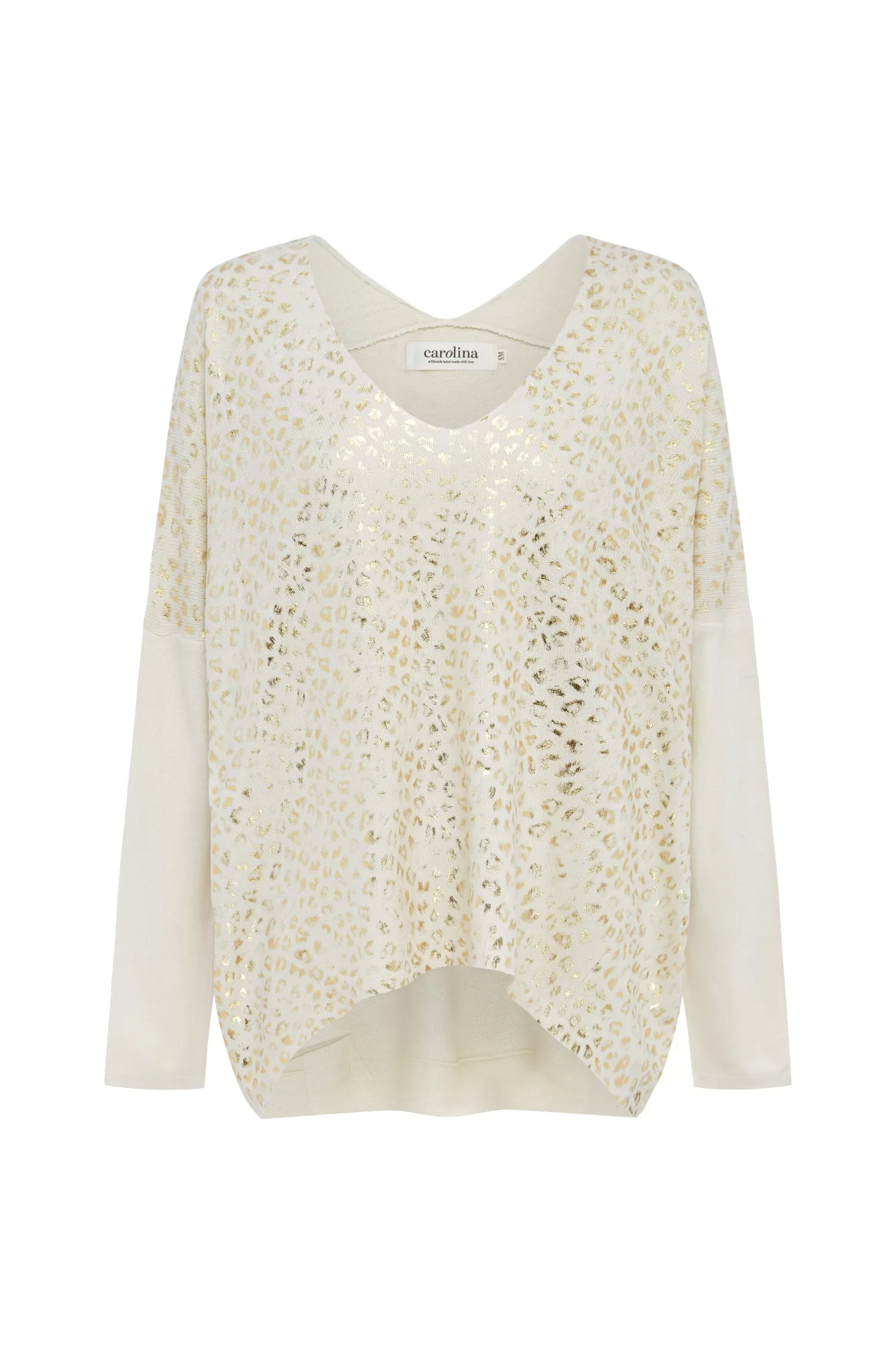 Fashion Araya Animal Print Jumper Ivory Knitwear