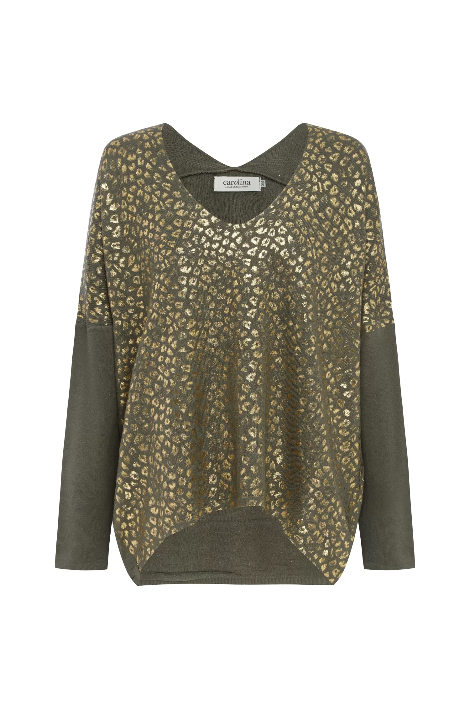 Online Araya Animal Print Jumper Olive Knitwear