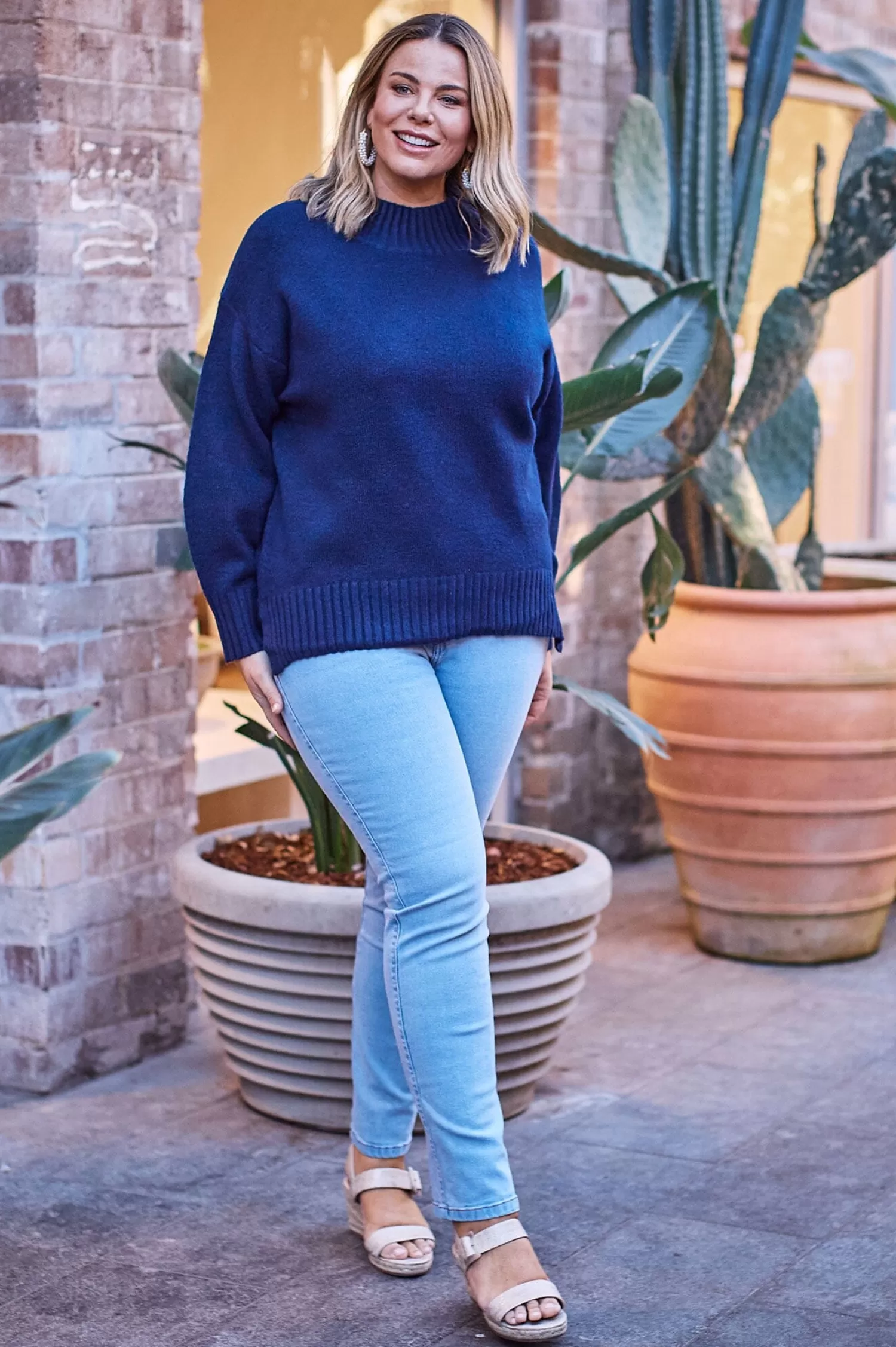 Shop Aspen Jumper Navy Knitwear