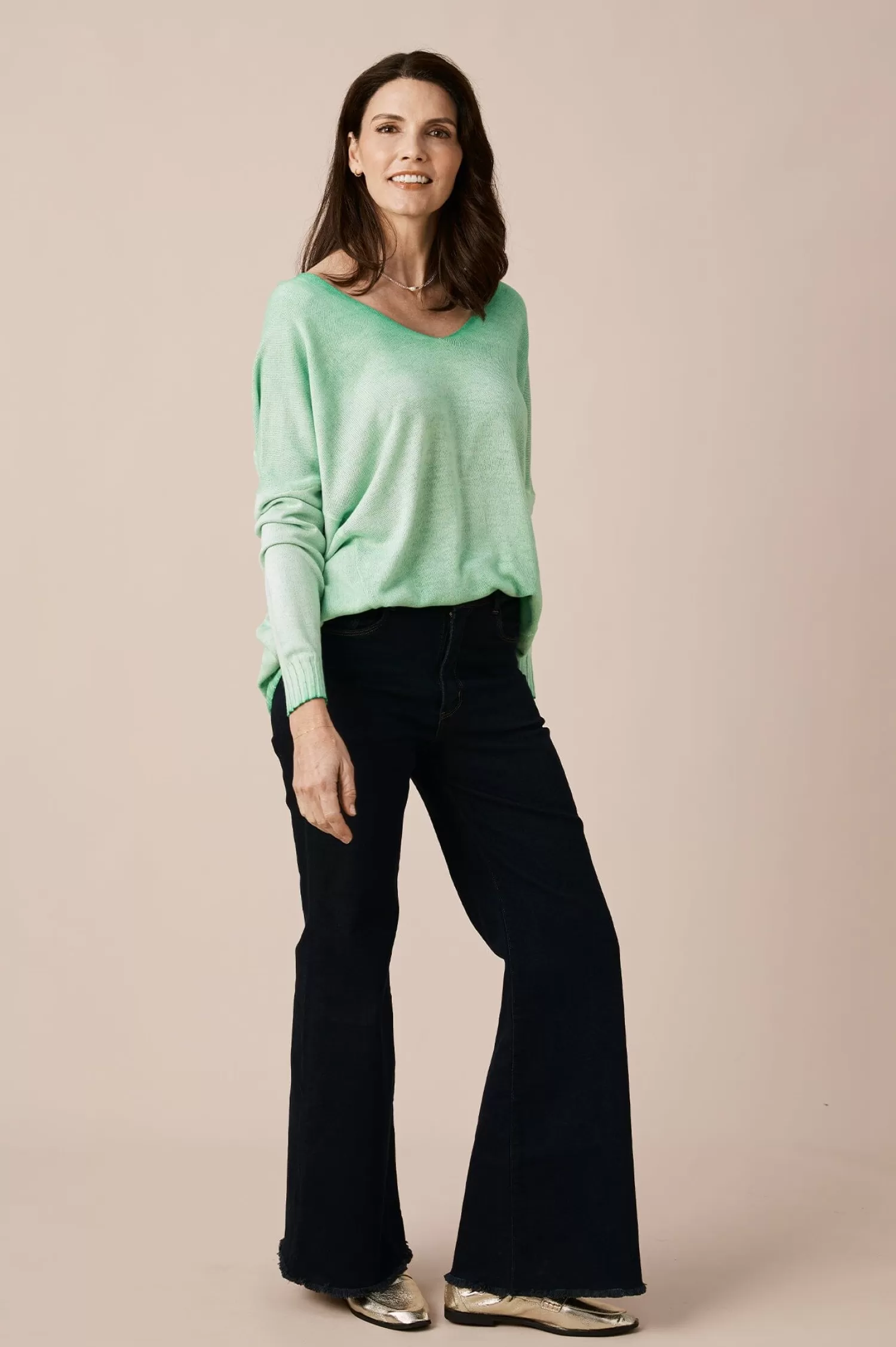 Best Sale Avery V-Neck Jumper Green Knitwear