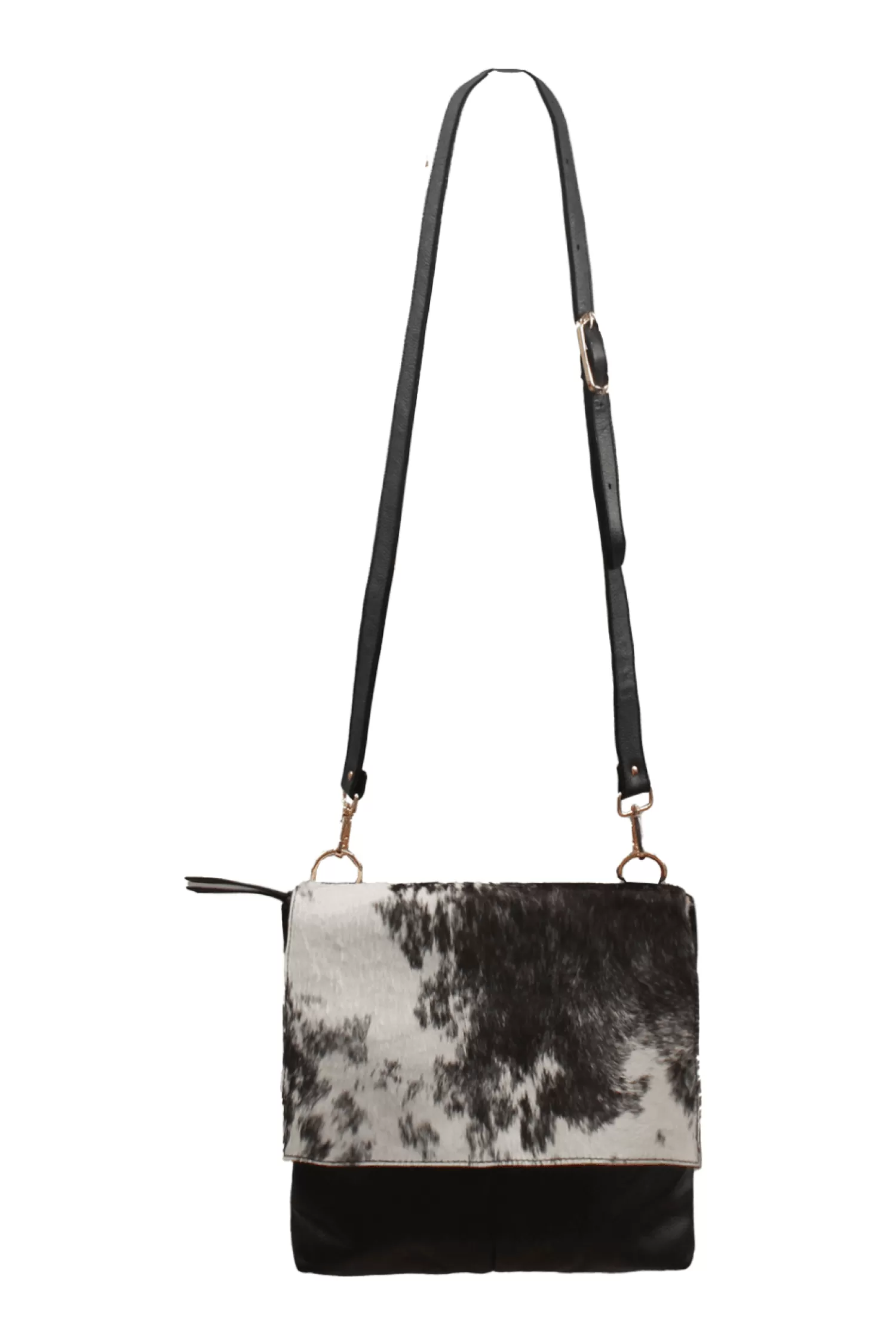 Sale Barcelona Leather Handbag Black and White Cowhide Cross Body | Handbags