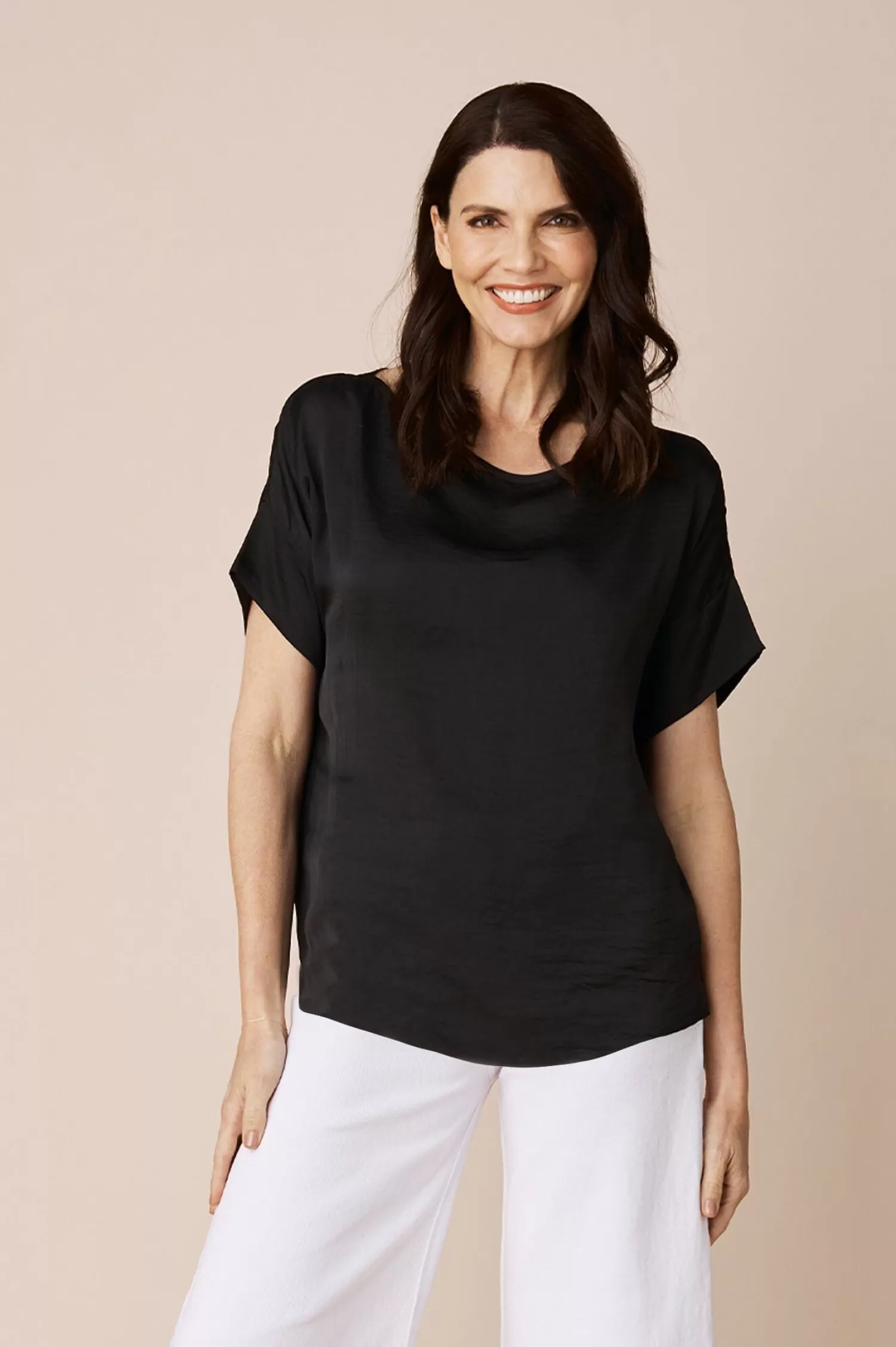 Hot Bianca Short Sleeve Top Black Bianca Tops | Short Sleeve