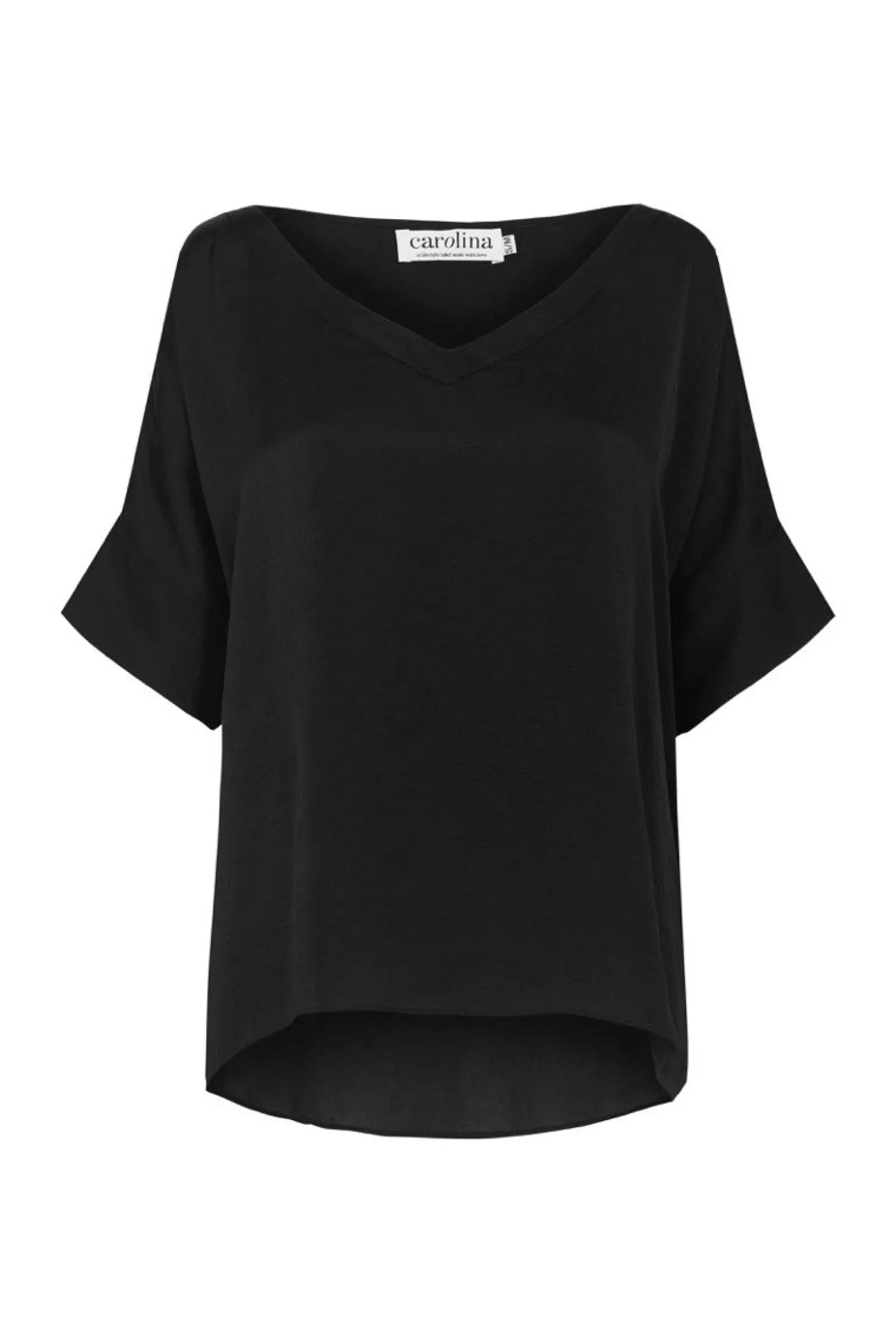 Clearance Bianca Short Sleeve Top Black with V Neck Bianca Tops | Short Sleeve