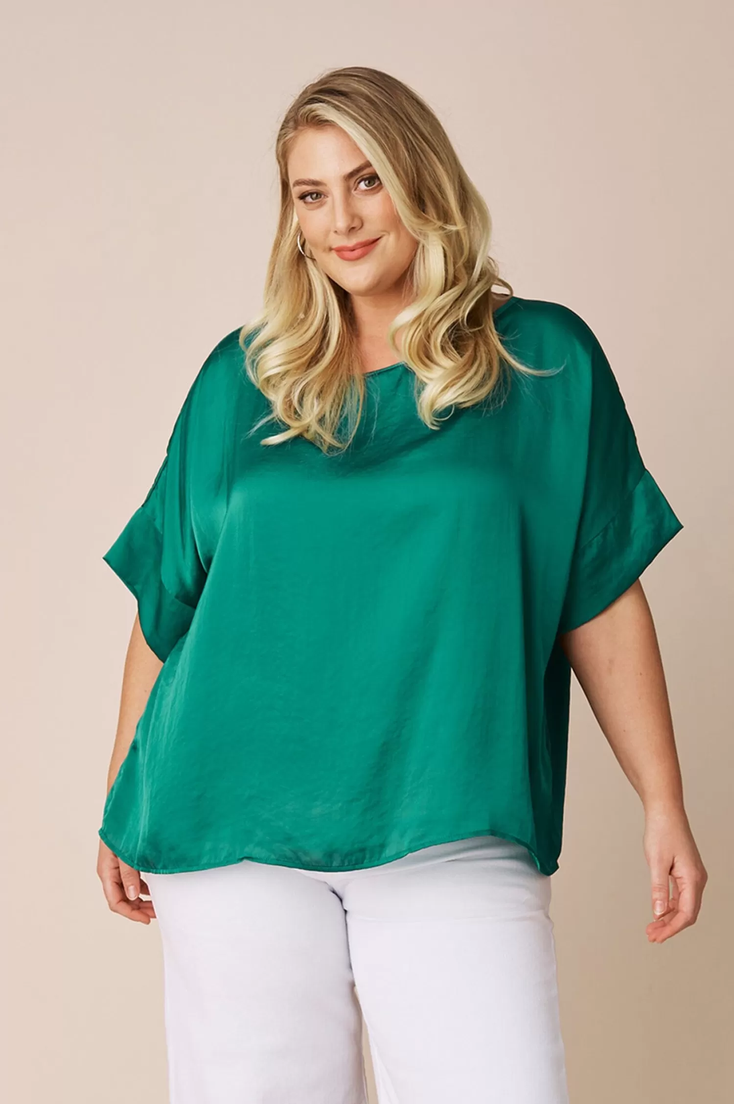 Best Sale Bianca Short Sleeve Top Emerald Bianca Tops | Short Sleeve