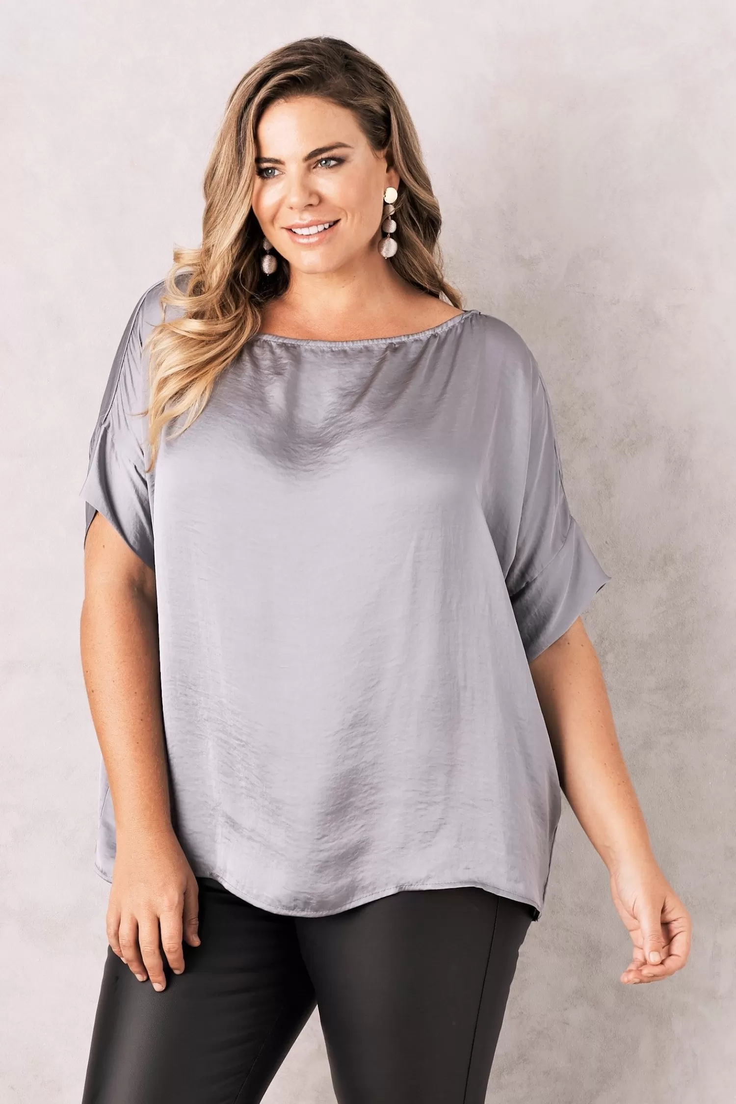 Best Bianca Short Sleeve Top Grey Bianca Tops | Short Sleeve