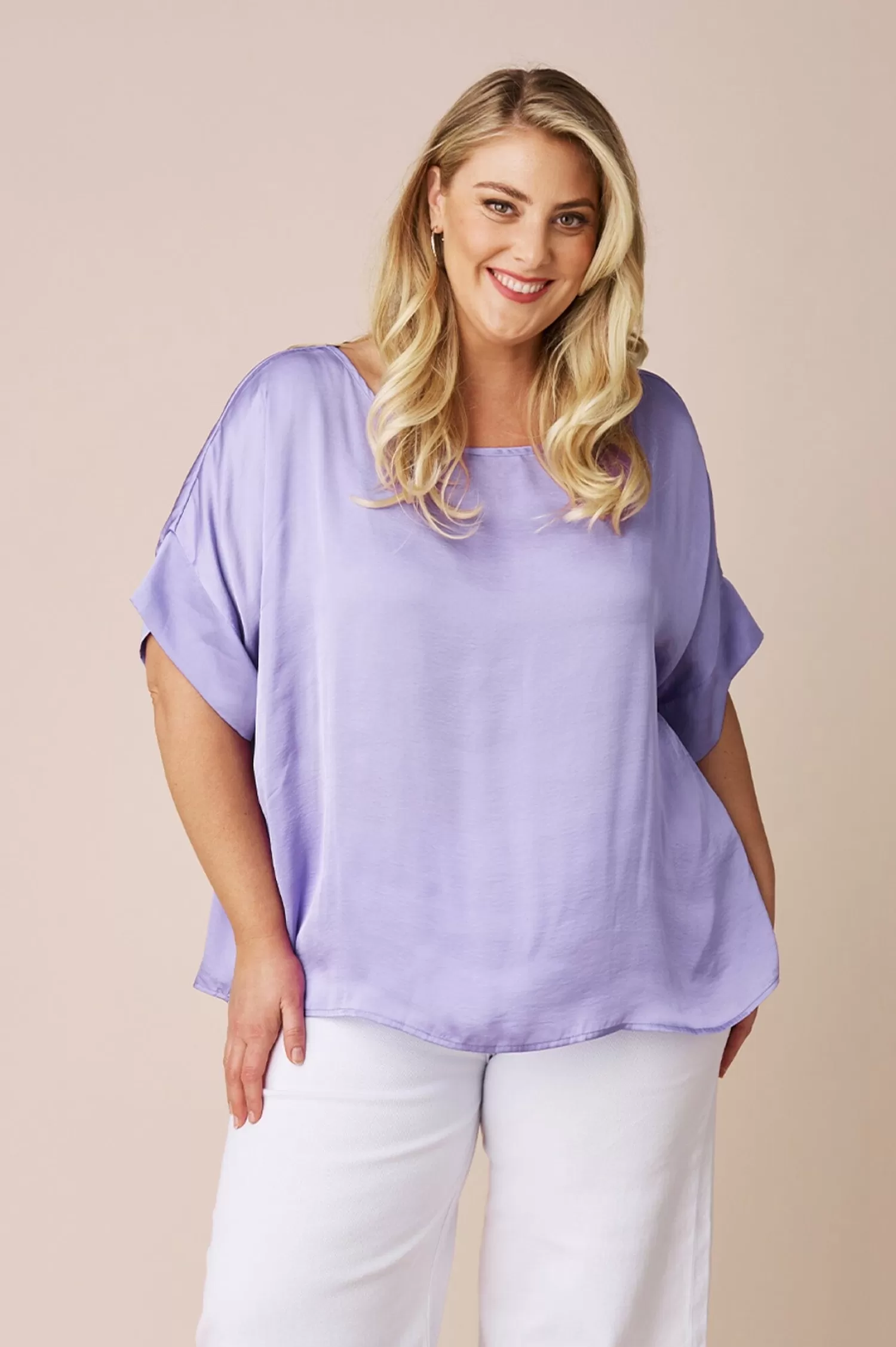 Sale Bianca Short Sleeve Top Lavender Bianca Tops | Short Sleeve