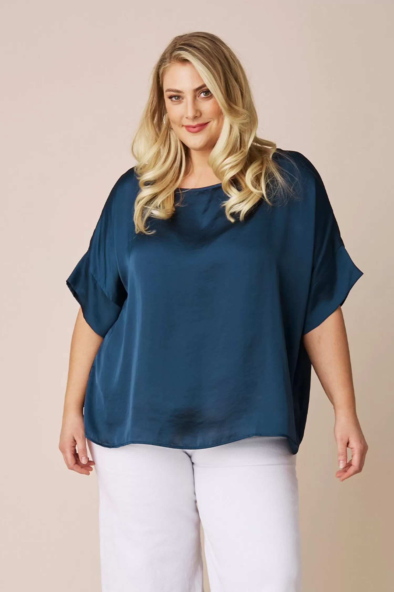 Clearance Bianca Short Sleeve Top Navy Bianca Tops | Short Sleeve