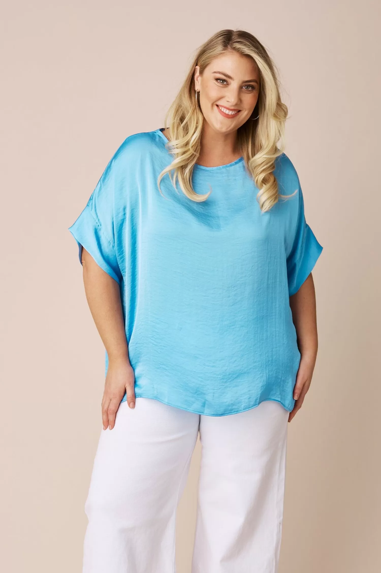 Hot Bianca Short Sleeve Top Ocean Blue Bianca Tops | Short Sleeve