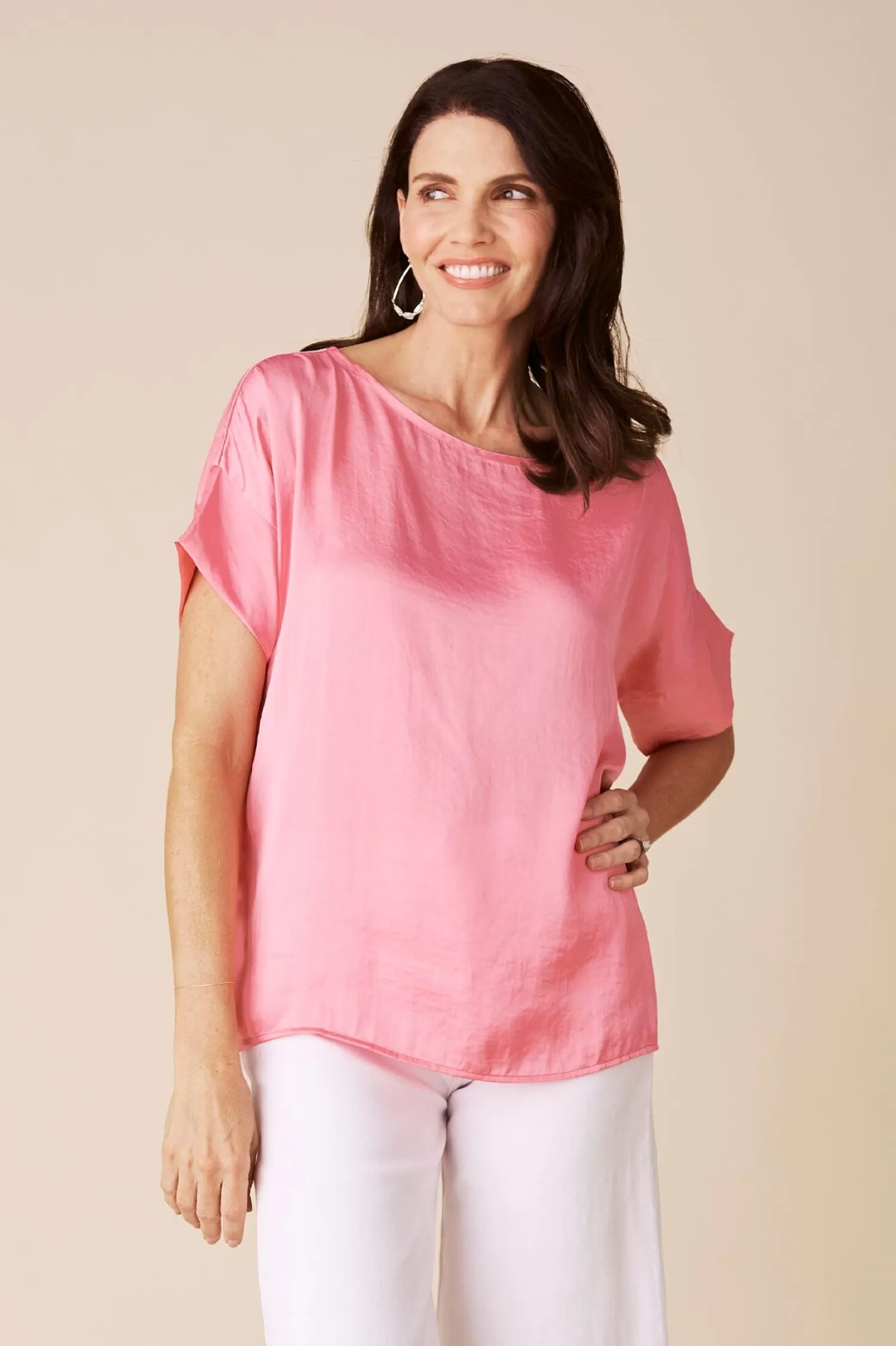 Shop Bianca Short Sleeve Top Pink Bianca Tops | Short Sleeve