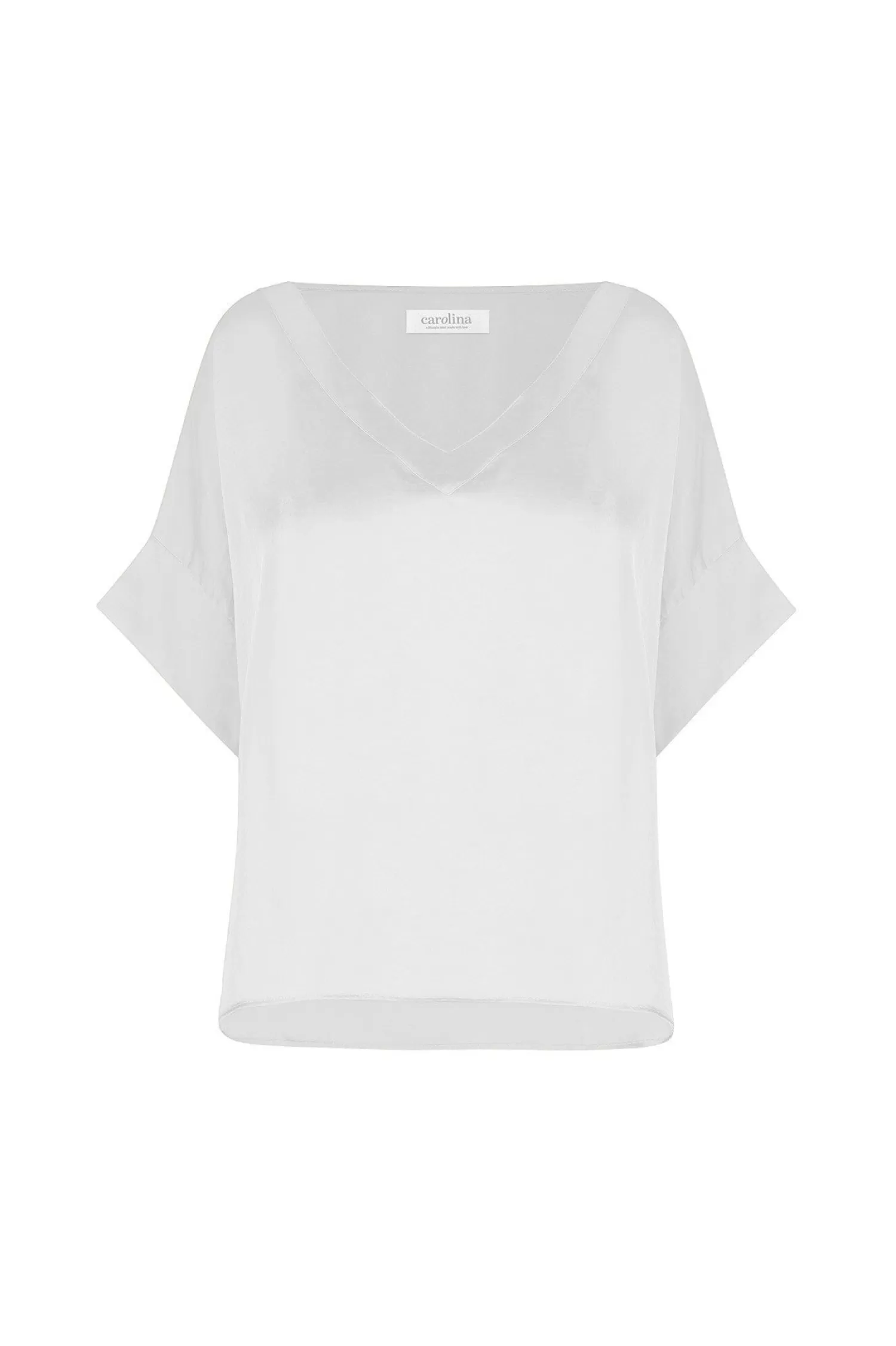 Cheap Bianca Short Sleeve Top White with V Neck Bianca Tops | Short Sleeve