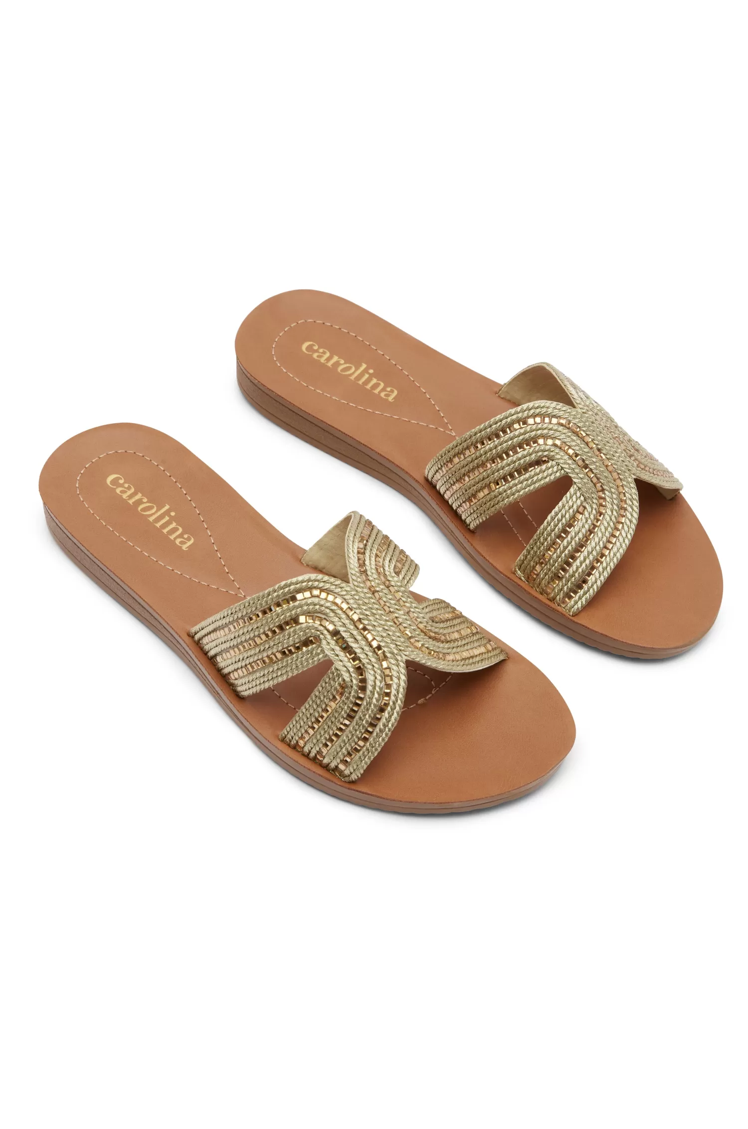 Clearance Brianna Slides Gold Slides And Sandles