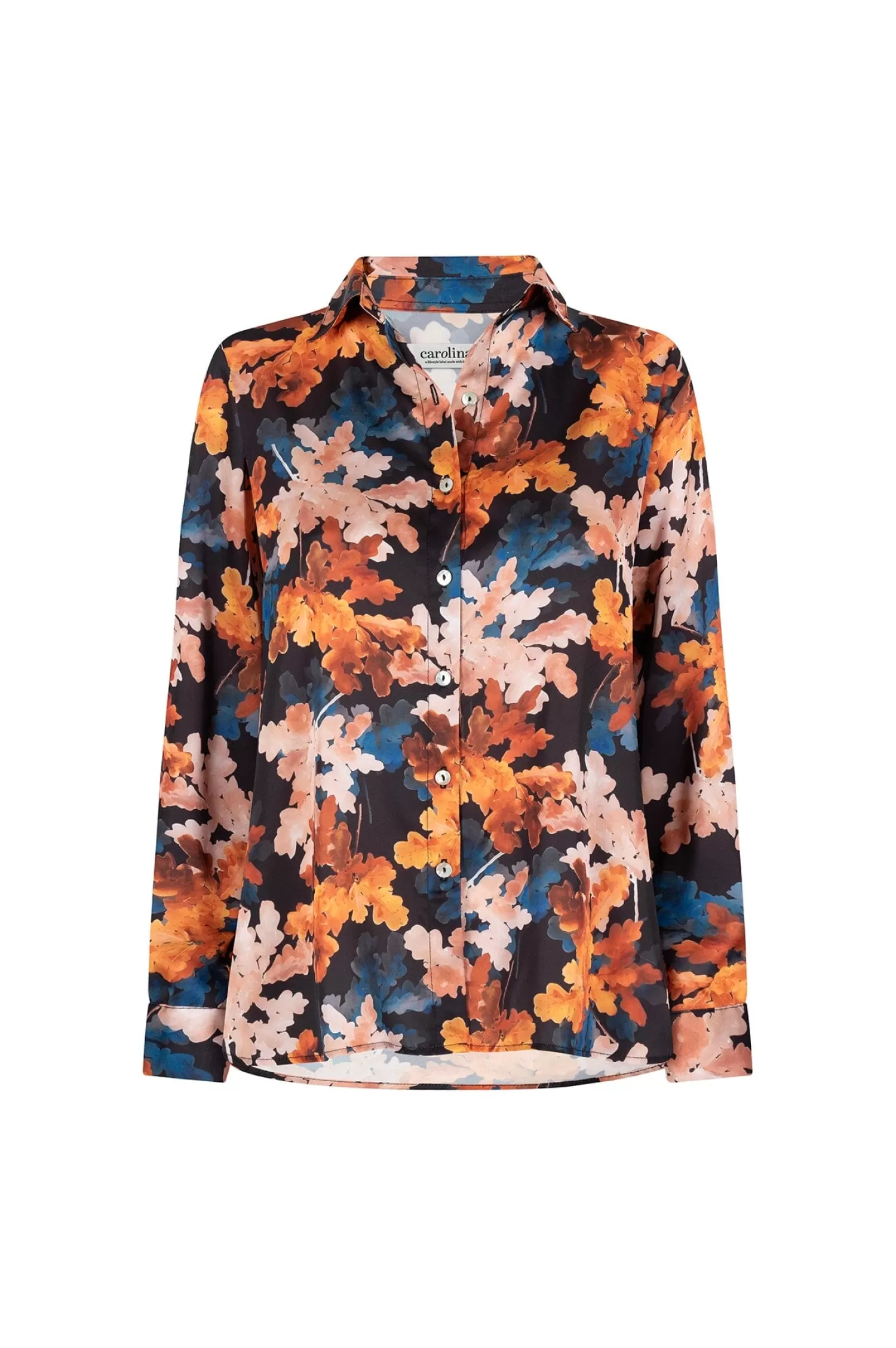 Cheap Cassia Print Long Sleeve Collared Shirt Long Sleeve