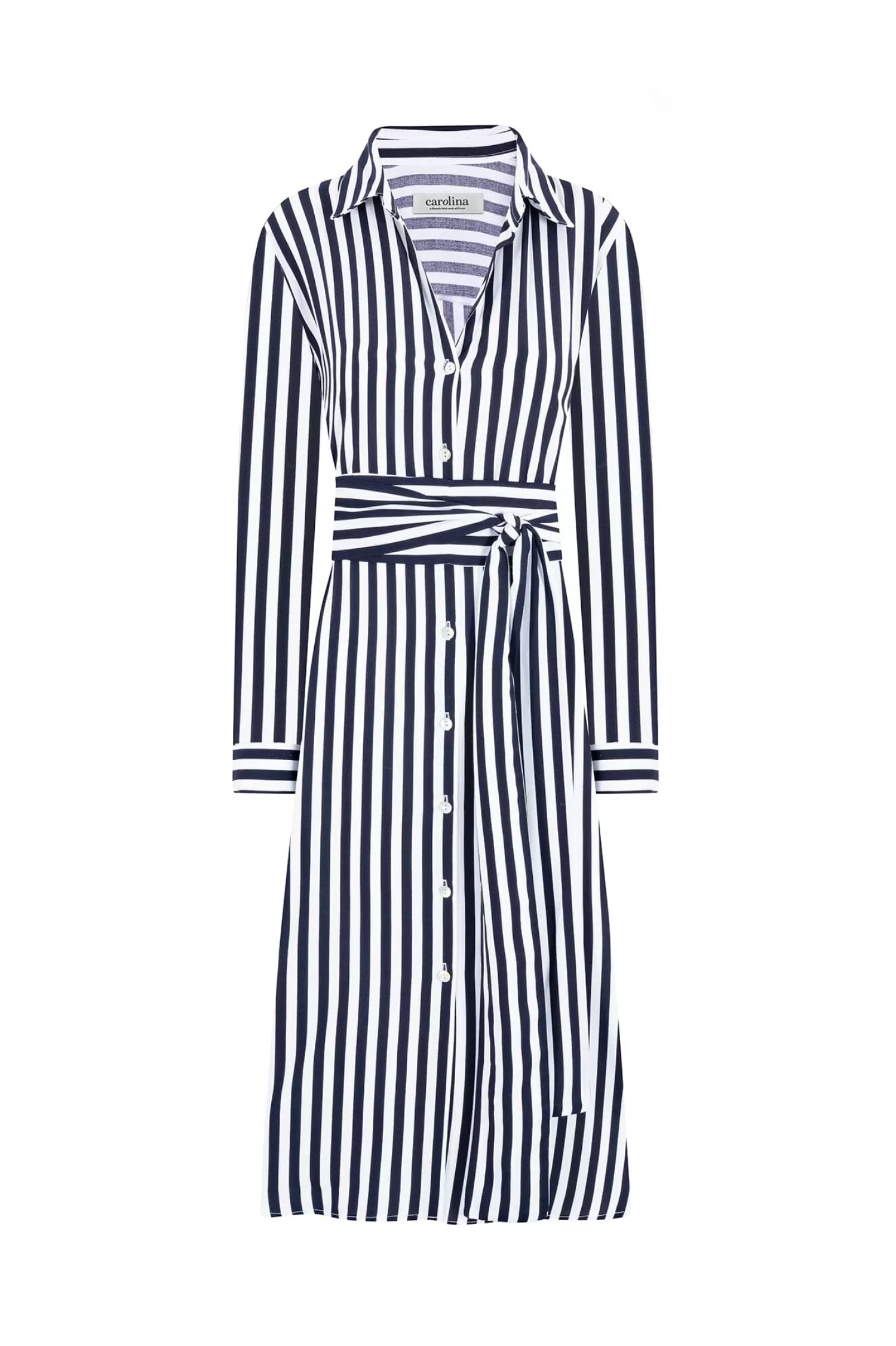 Sale Corsica Stripe Dress Navy and White Long Sleeve