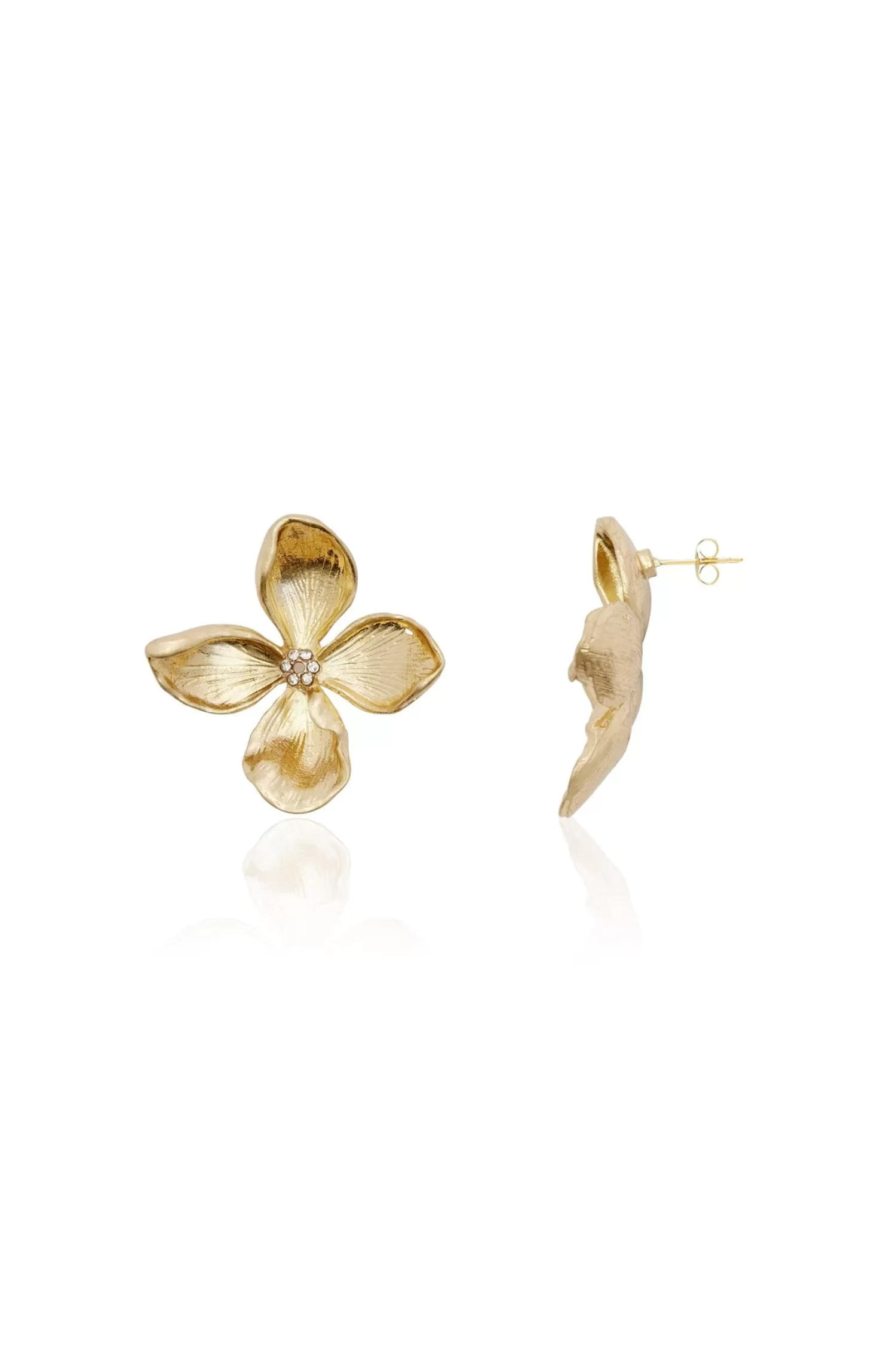 Hot Danna Floral Earrings Gold Earrings