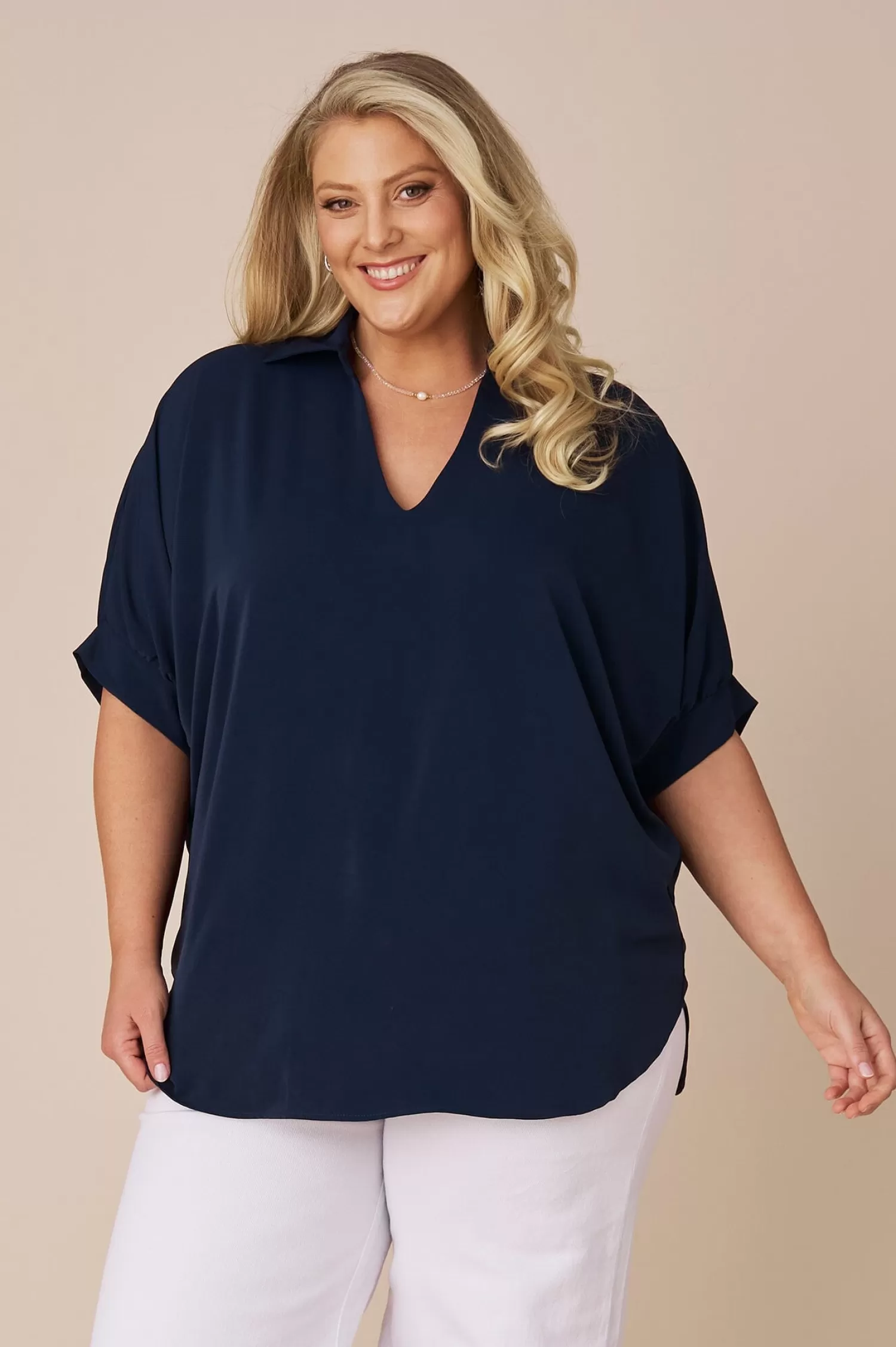 Discount Delta Top Navy Short Sleeve