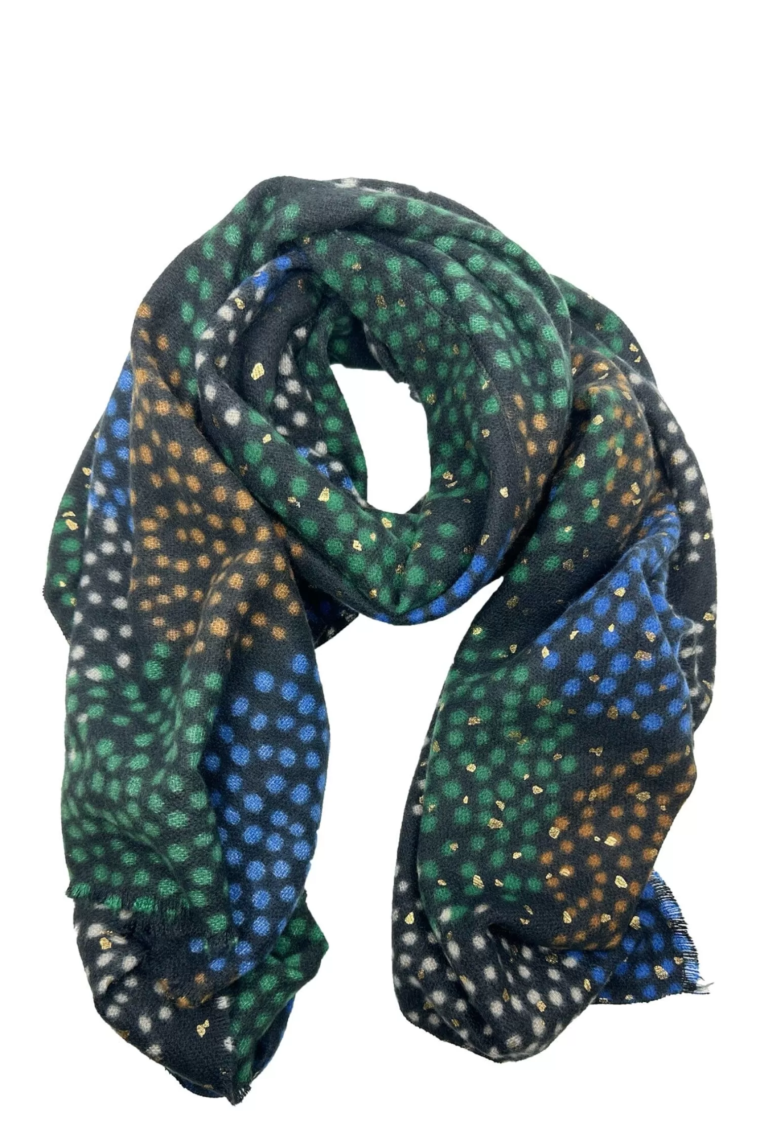 Clearance Elodie Spotted Scarf Multicolour with Gold Scarves