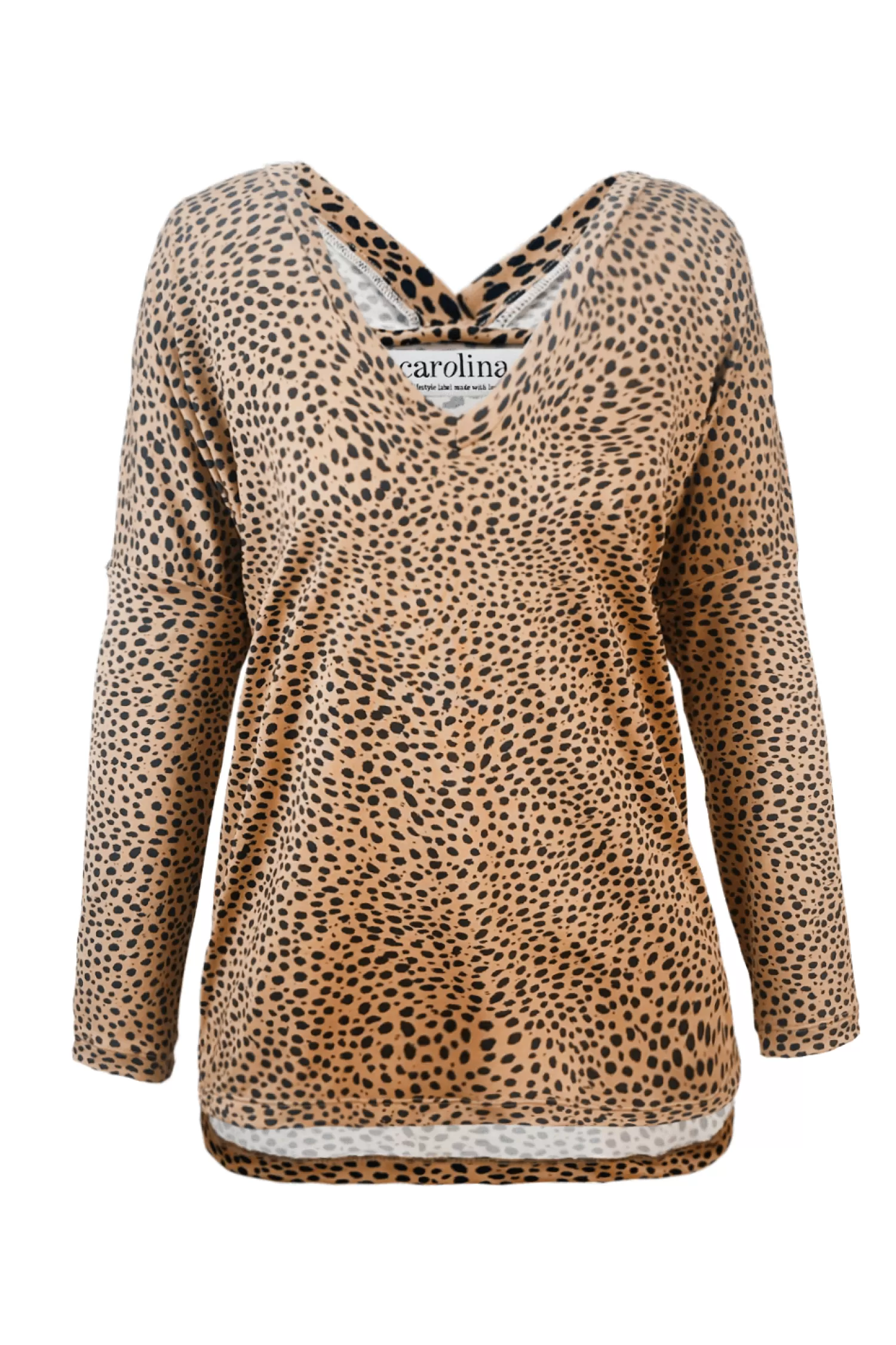 Cheap Erica Essential Long Sleeve Top Cheetah Camel Long Sleeve