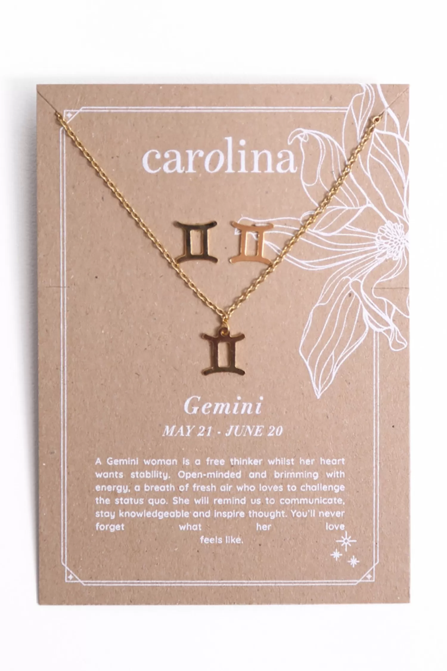 Fashion Gemini Zodiac Necklace & Earring Set Necklaces