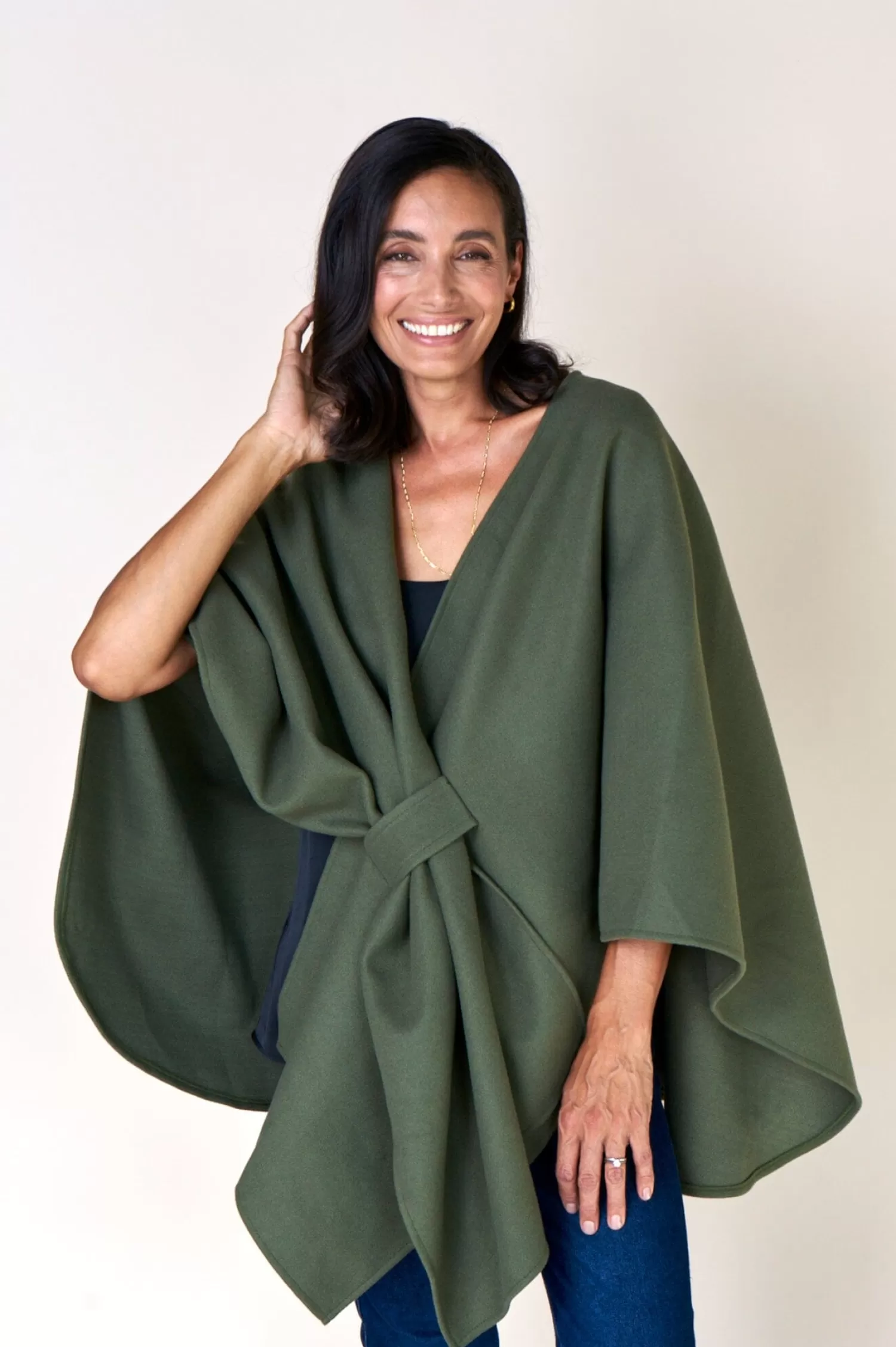 Fashion Grace Cape Olive Capes & Kaftans | Jackets