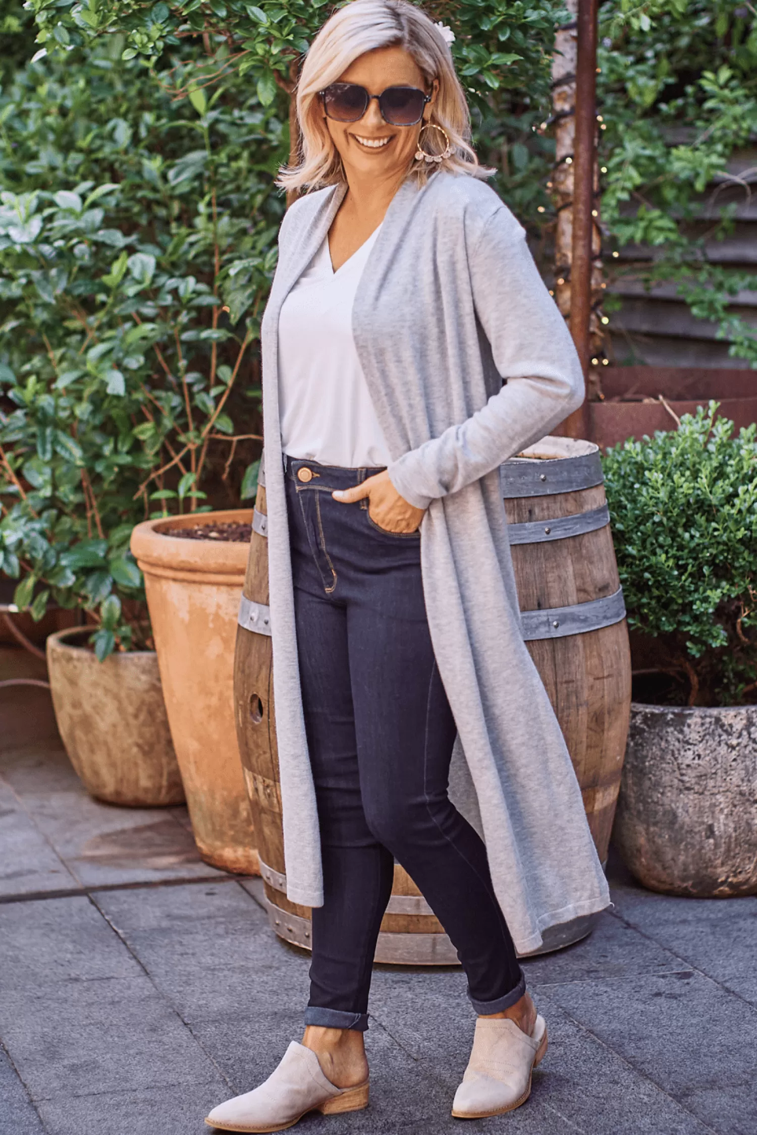 Outlet Gracelyn Cardigan Light Grey Knitwear