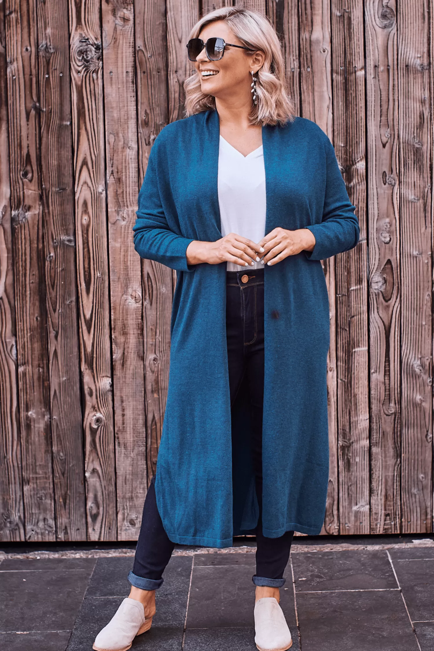 Sale Gracelyn Cardigan Teal Knitwear