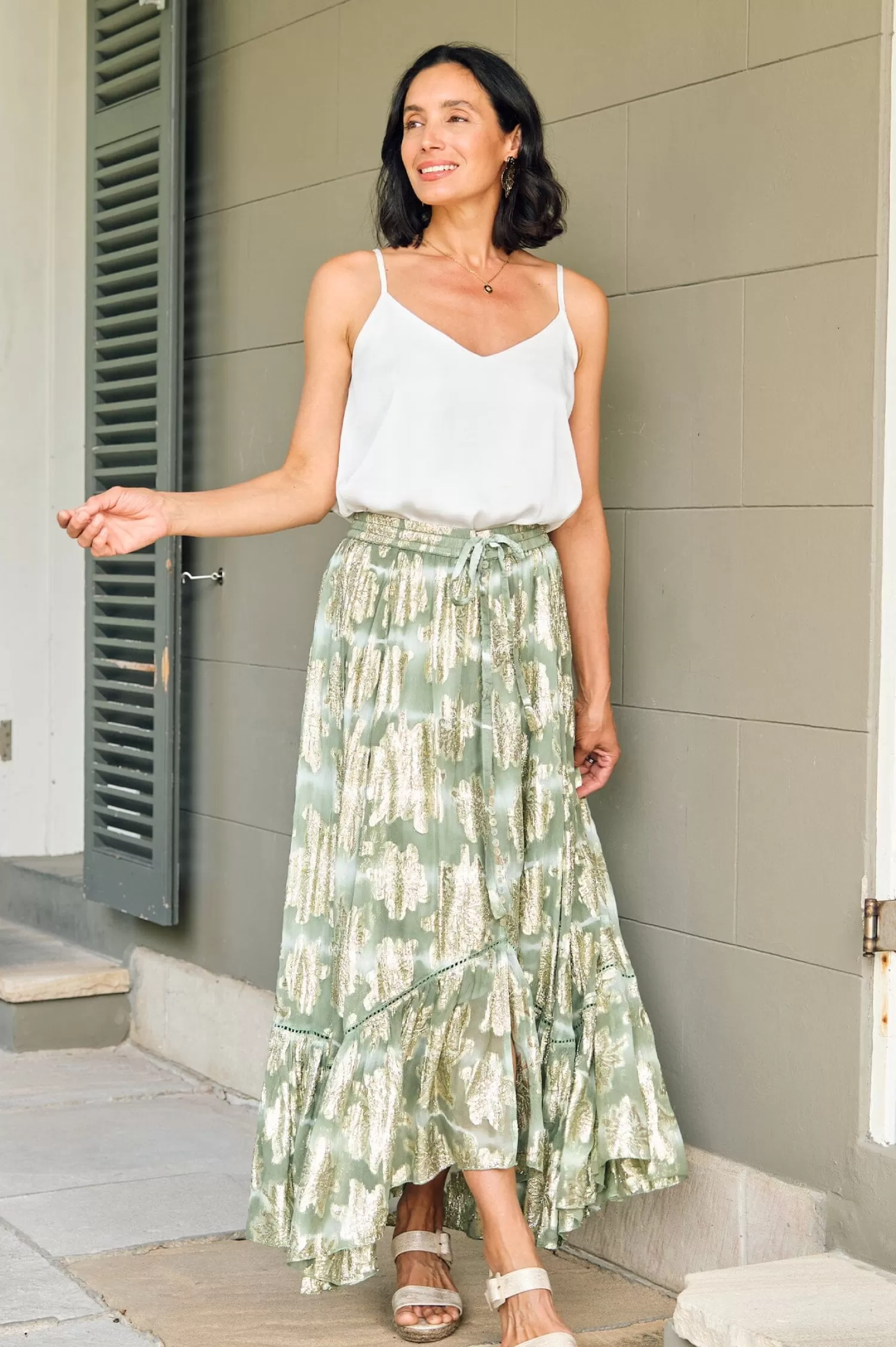 Flash Sale Halina Skirt in Aloe Skirts