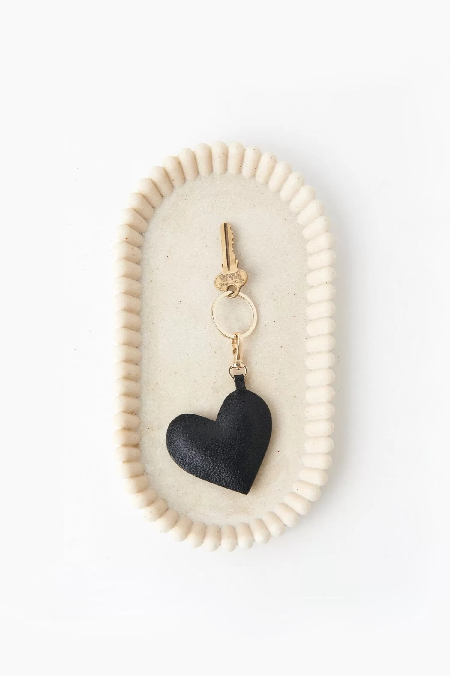 New Heart Keyring Soft Leather Black Travel Accessories | Travel Accessories