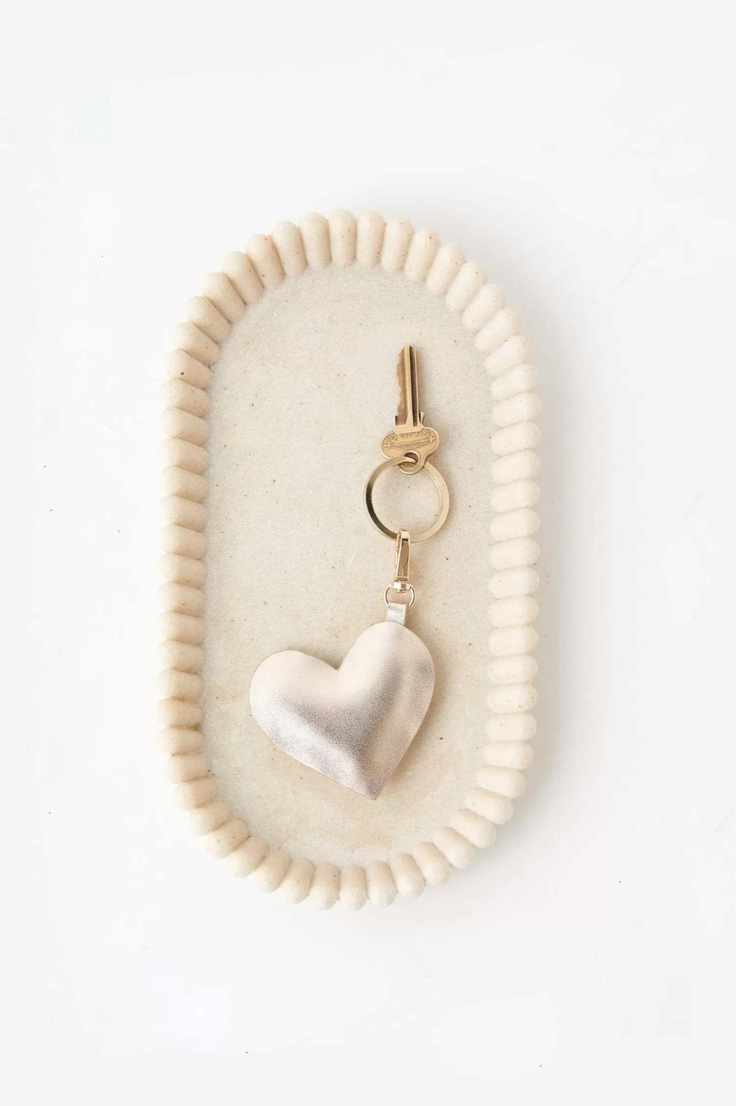 Online Heart Keyring Soft Leather Gold Travel Accessories | Travel Accessories