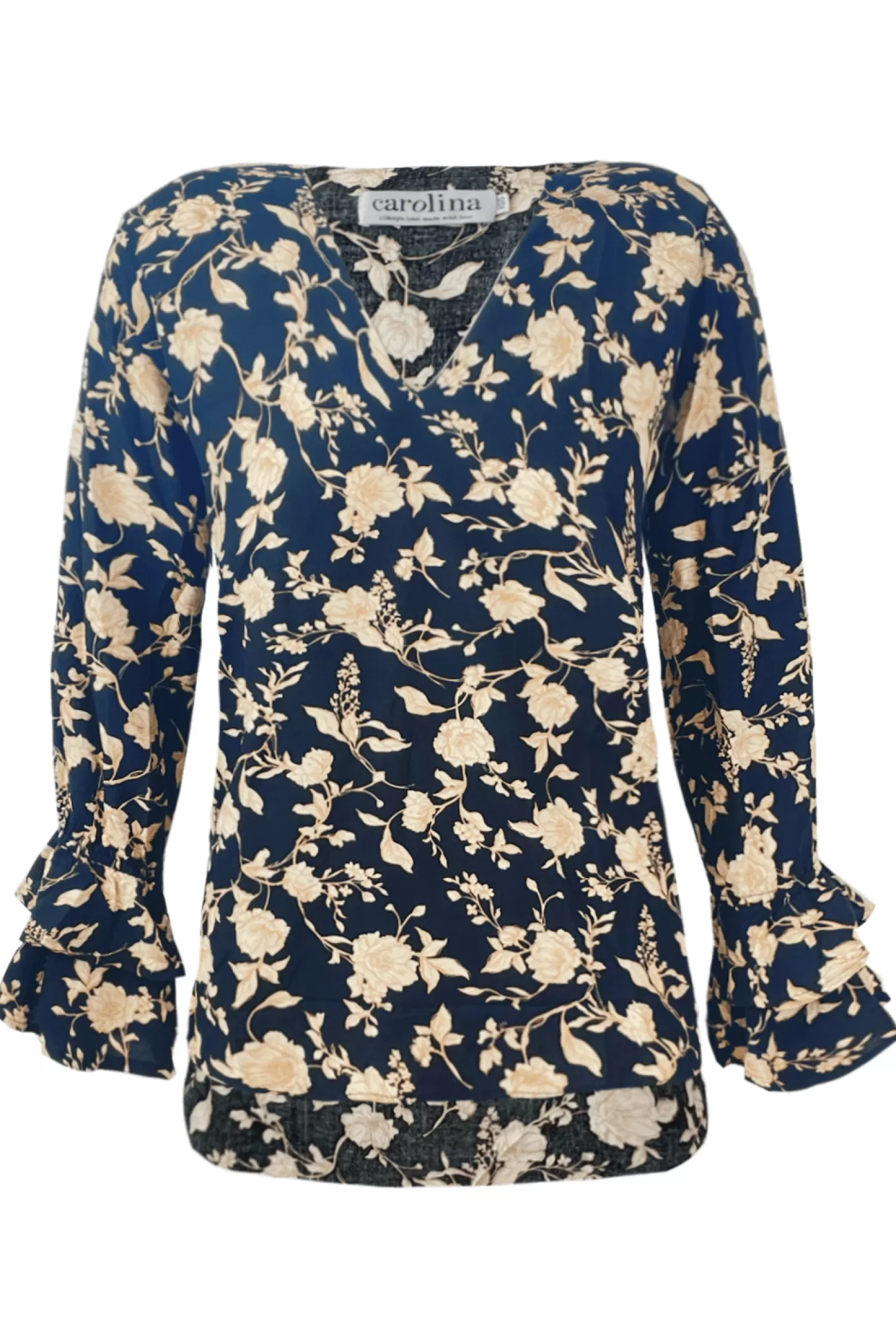 Fashion Jada Floral Long Sleeve Top Black Long Sleeve