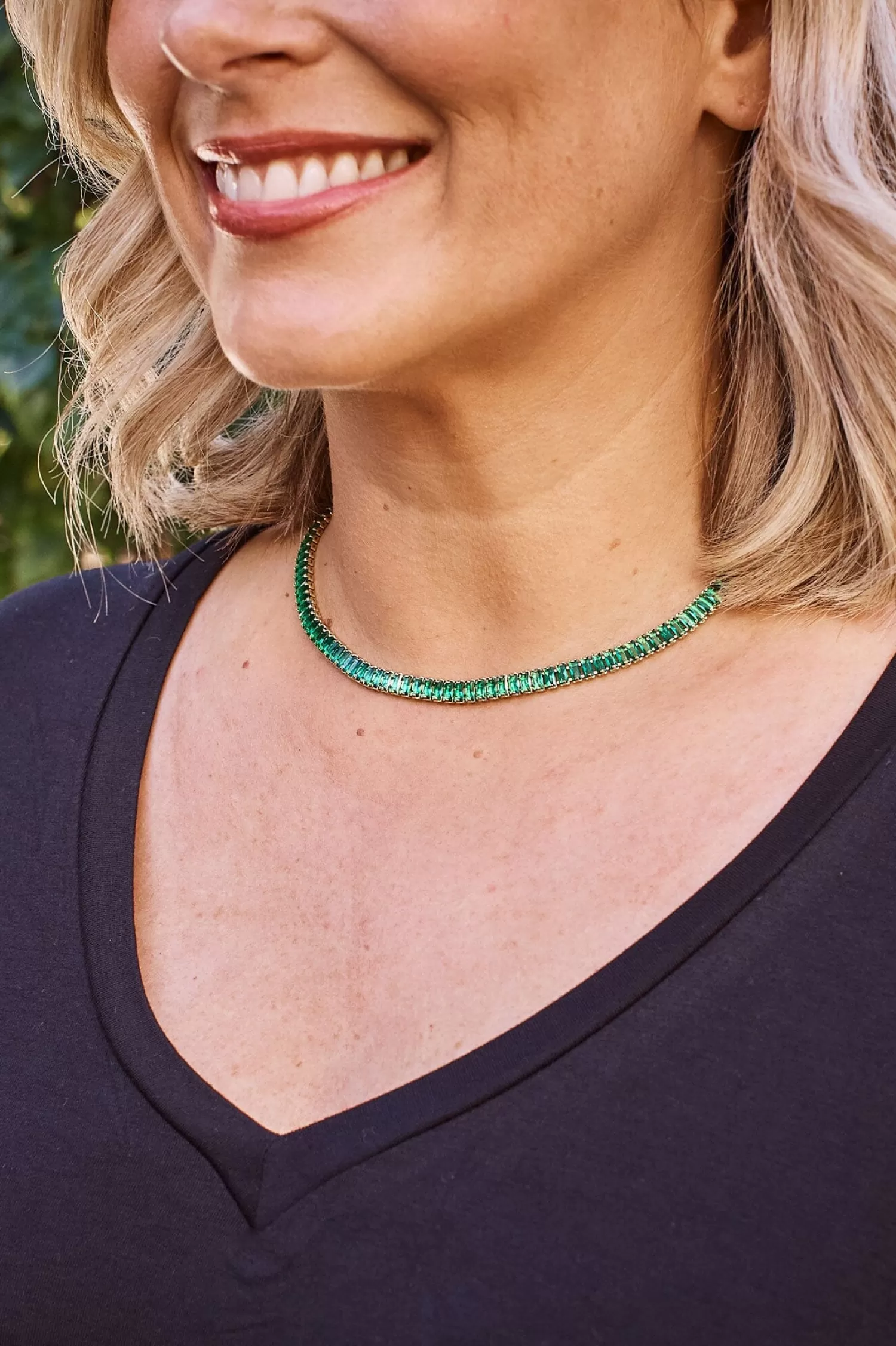 Fashion Josephine Choker Emerald Necklaces