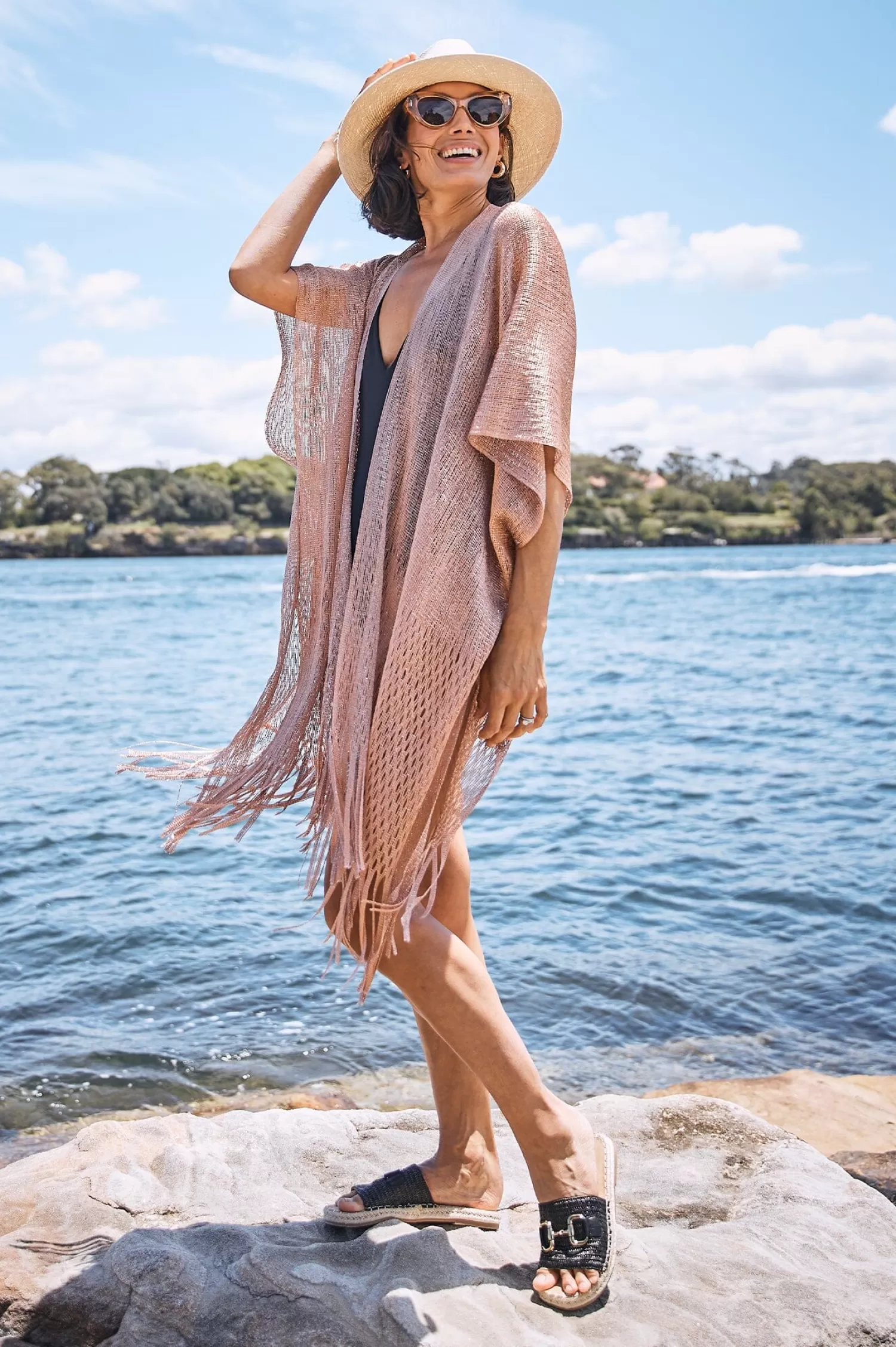 Cheap Kaia Cape Rose Gold Capes & Kaftans