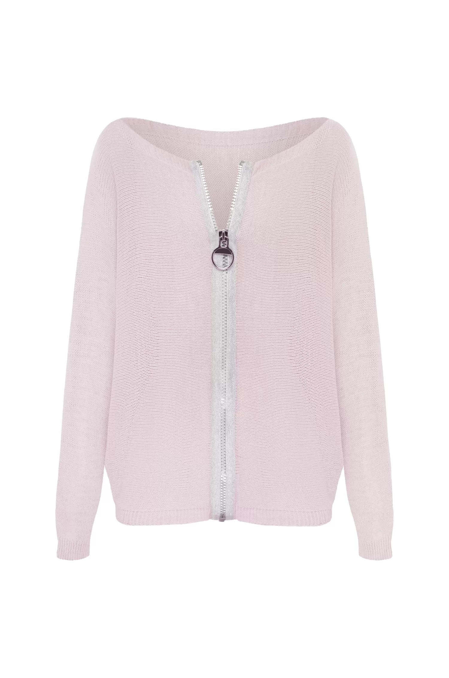 Best Sale Kyle Zipped Cardigan Blush Shimmer Knitwear