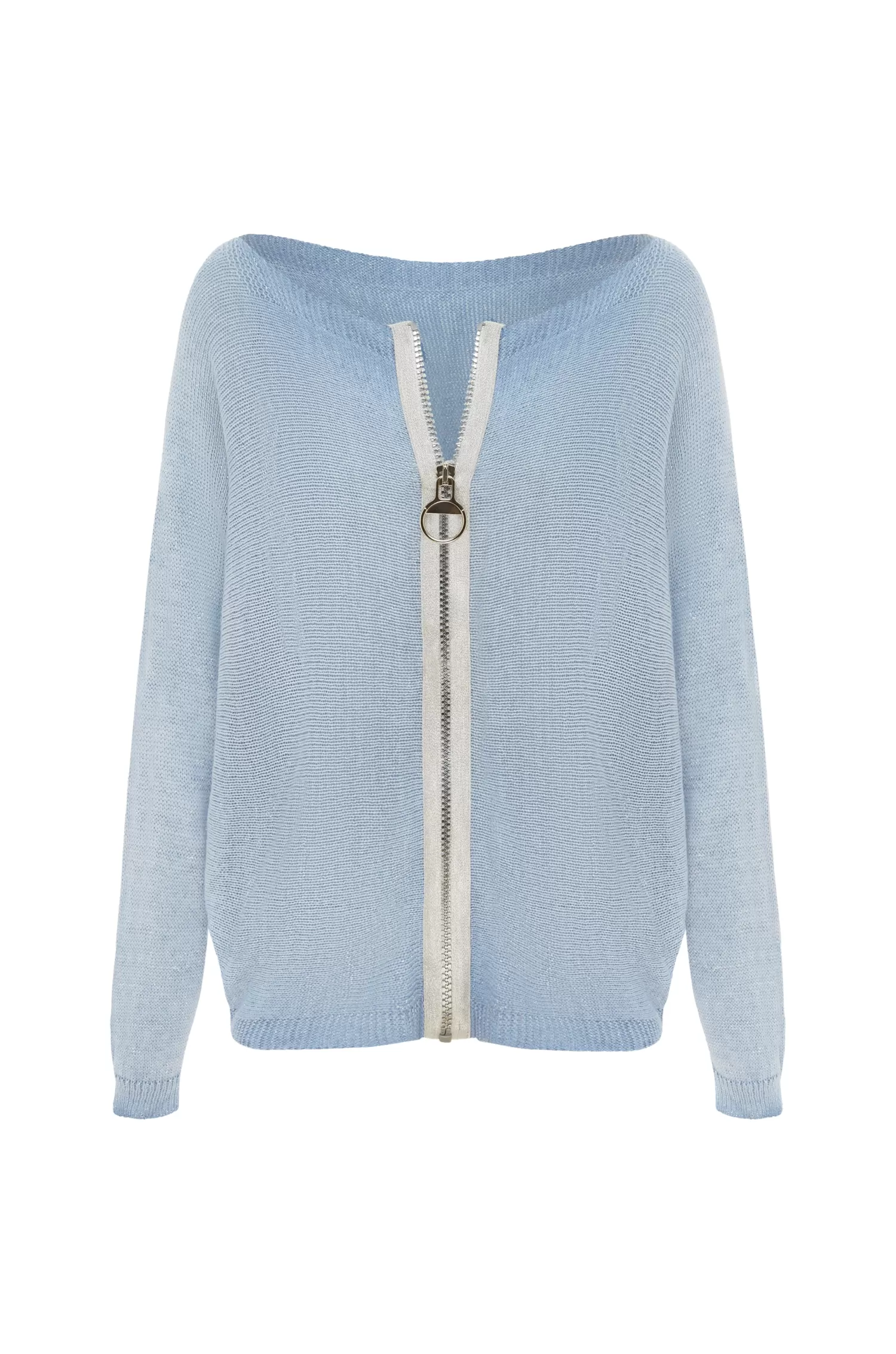 Flash Sale Kyle Zipped Cardigan Light Blue Shimmer Knitwear