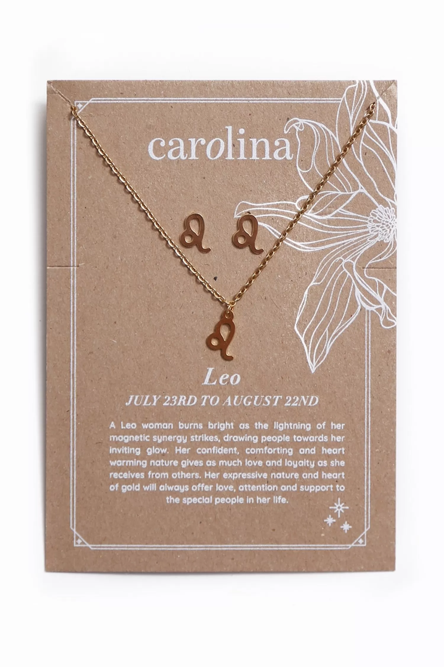 Fashion Leo Zodiac Necklace & Earring Set Necklaces