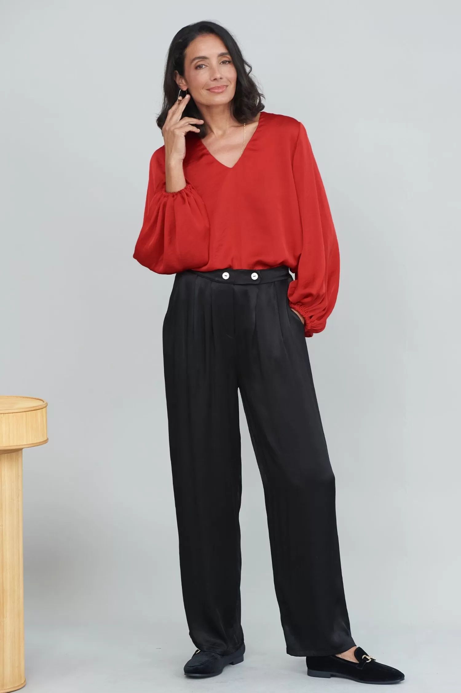 Flash Sale Letitia Wide Leg Pants Black Pants