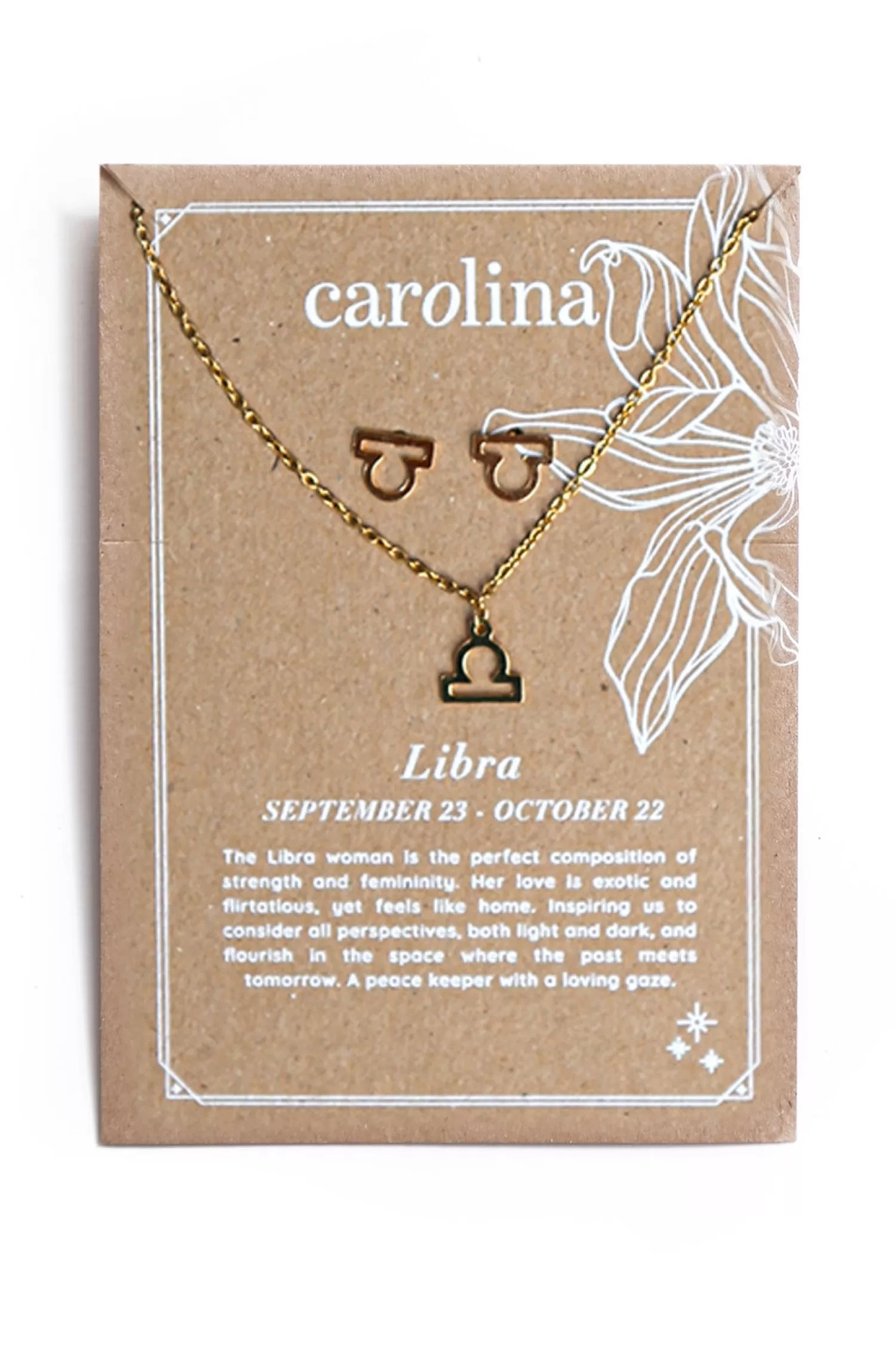 Fashion Libra Zodiac Necklace & Earring Set Necklaces